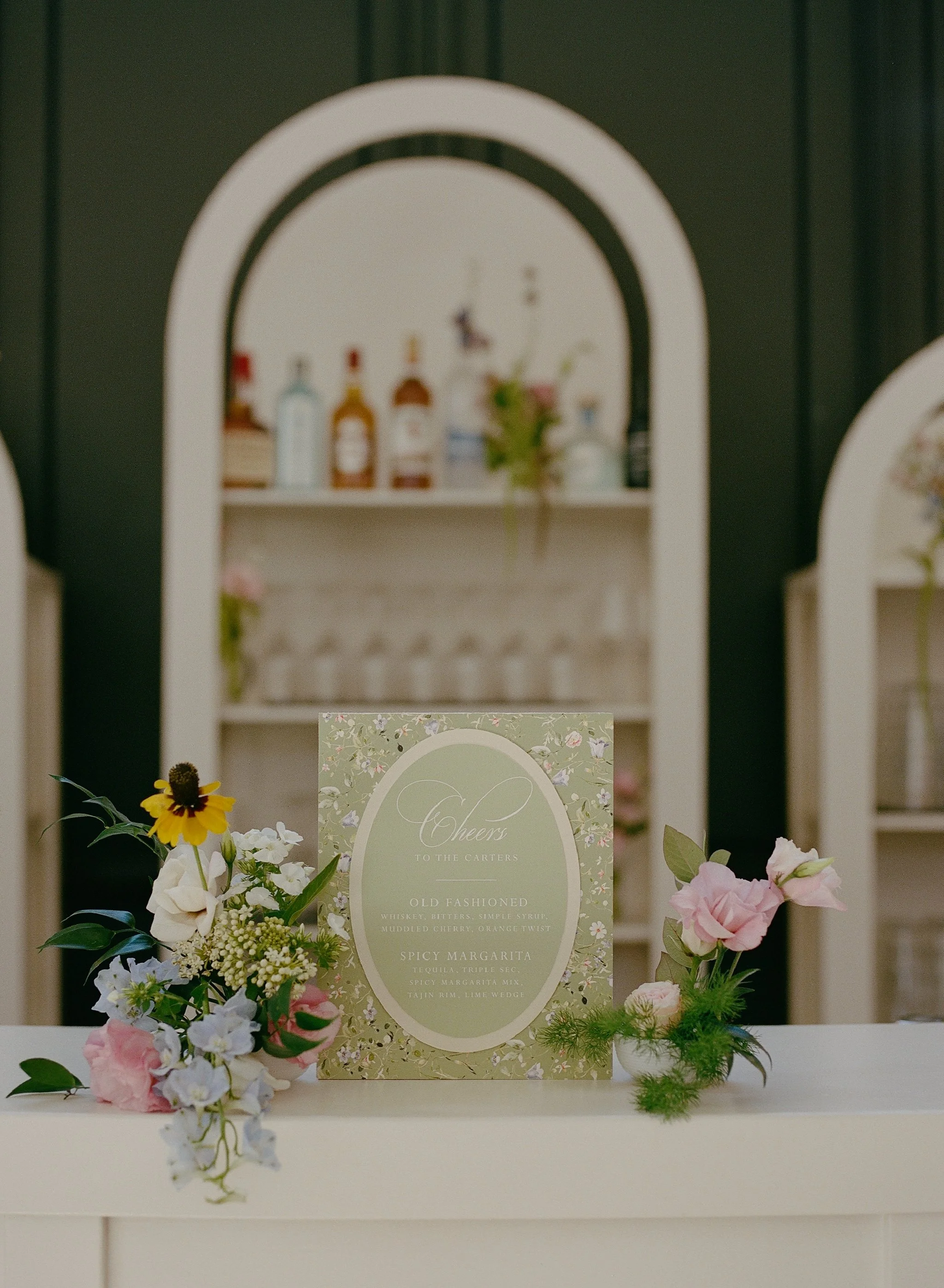 Saje Photography Bar Flowers, Reception Flowers, Cocktail Flowers