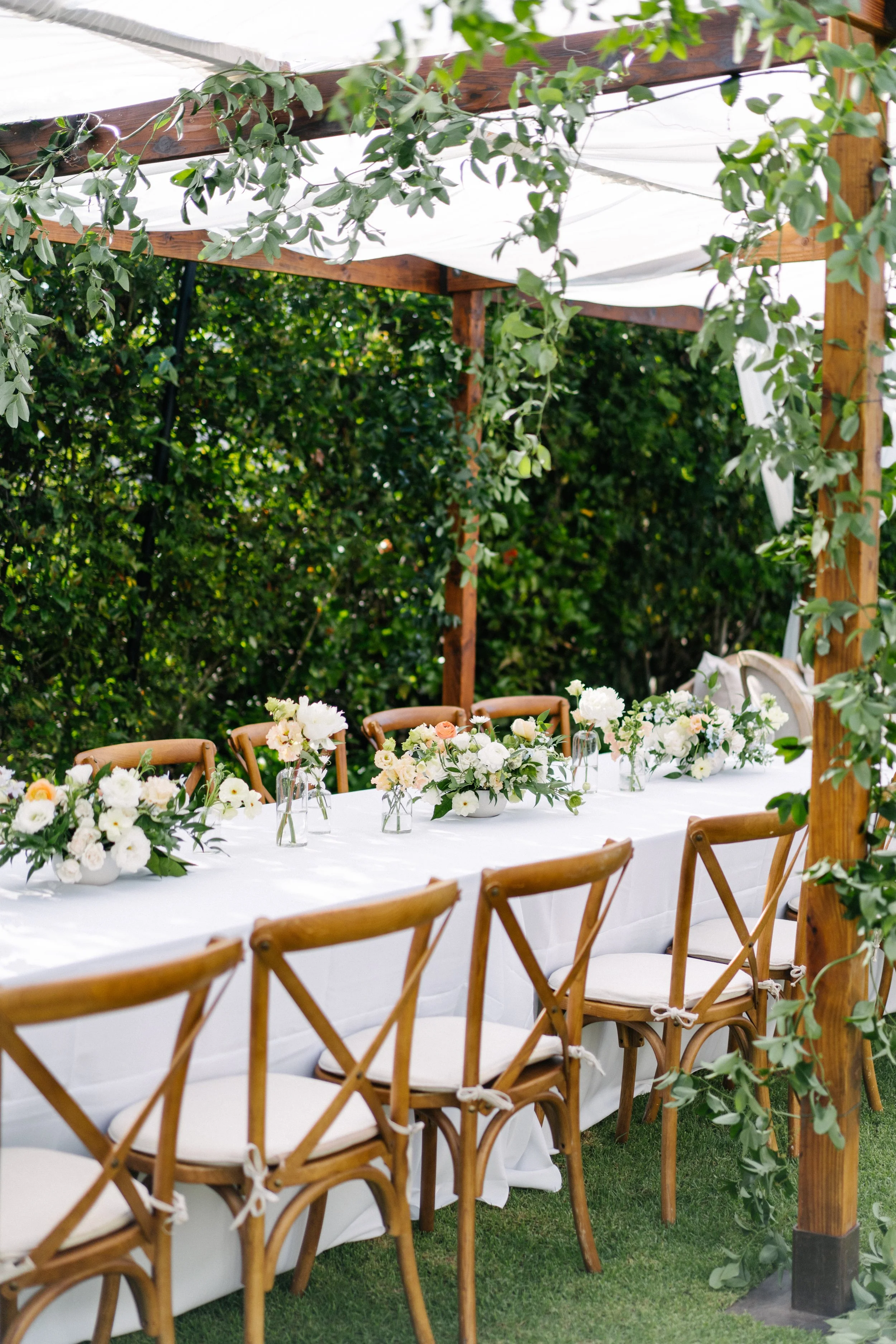 EMK Studio, Wedding Ceremony Flowers, Garden Wedding Flowers, Wedding Florist, Wedding Reception Flowers, Table Centerpiece, Reception Pergola