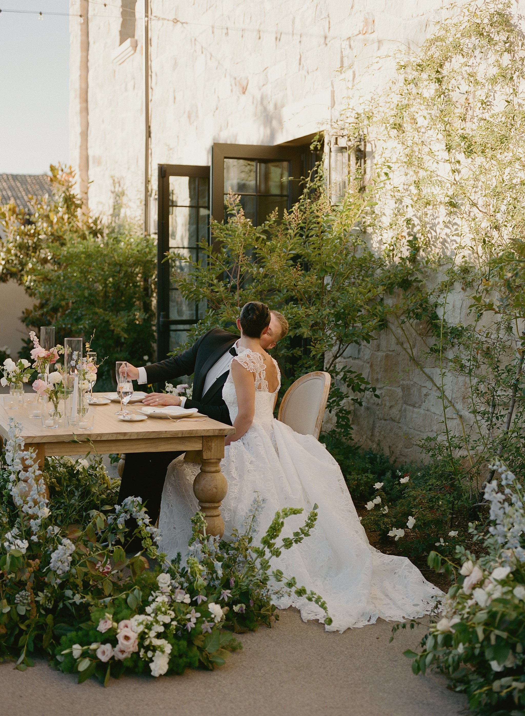 Saje Photography Sweetheart Table, Bride and Groom, Reception Flowers