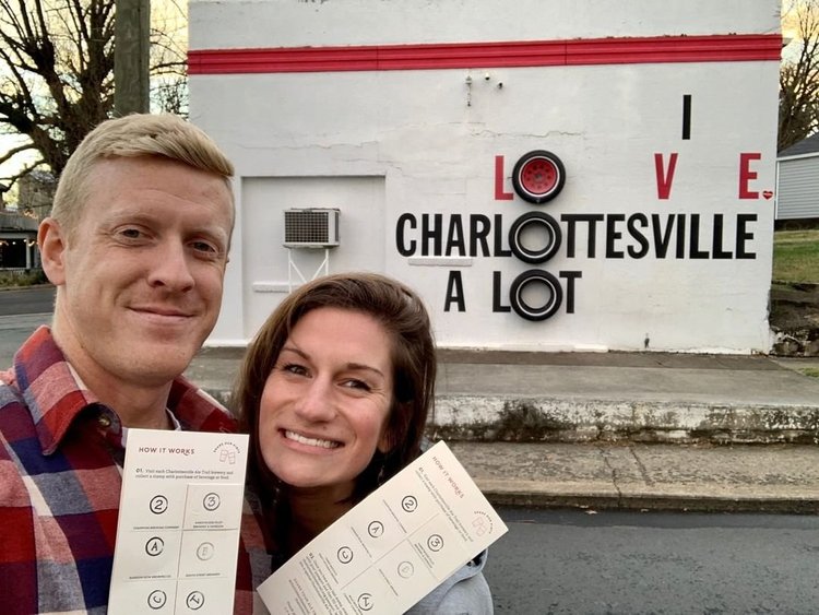 Charlottesville Ale Trail customers show off their paper passports