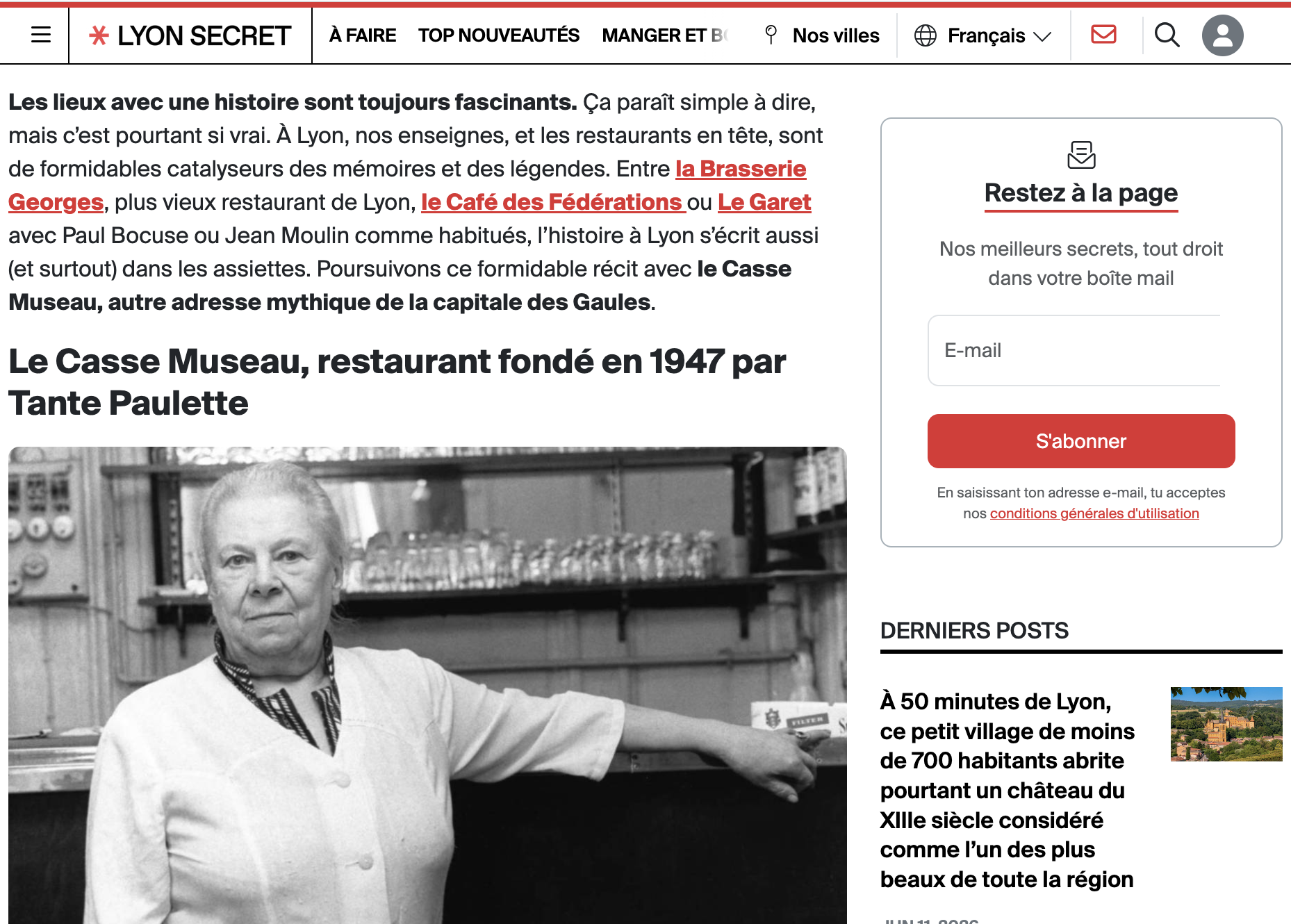 Lyon secret article juin 2026