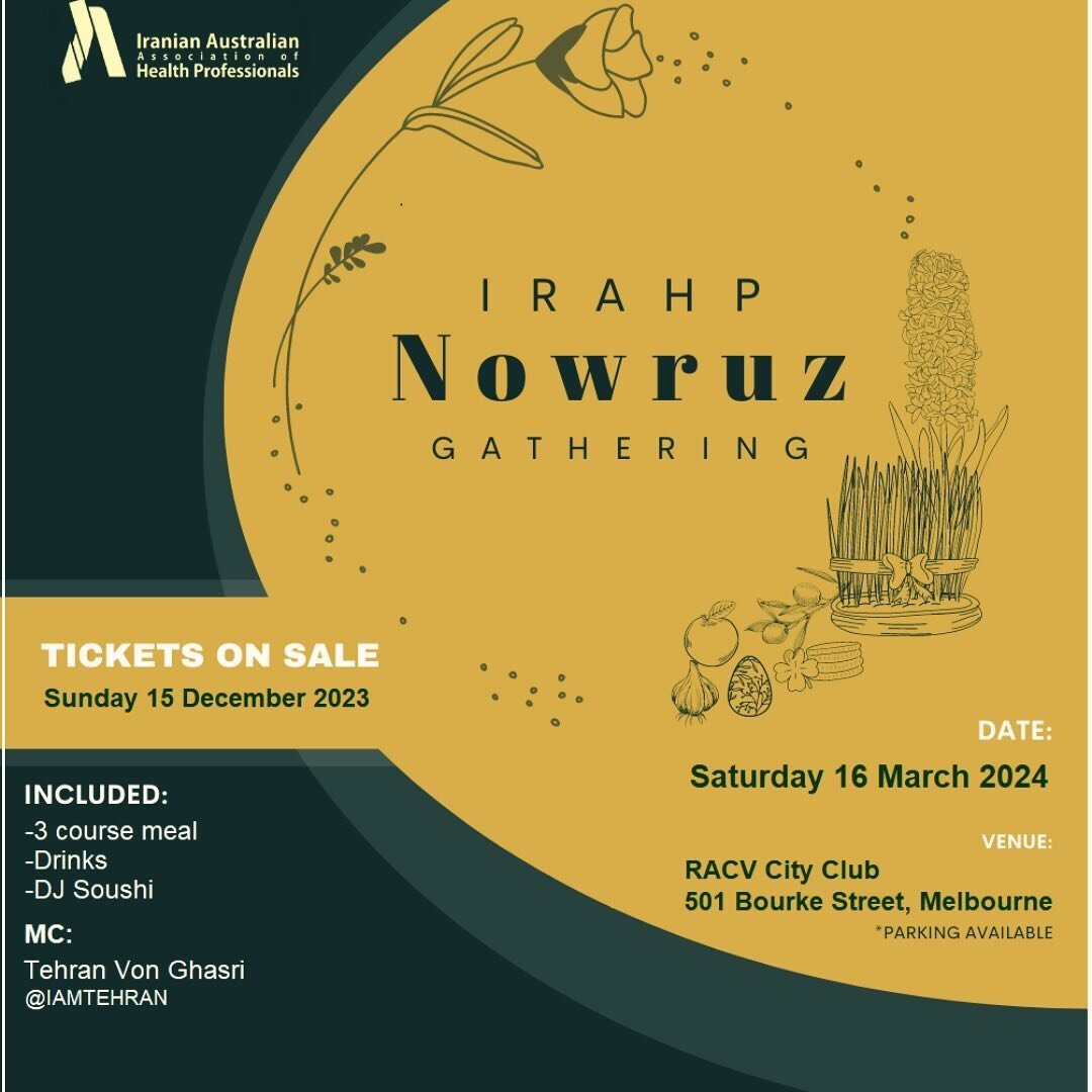 Please save the date in your calendars for IRAHP's Norooz 2024 party. The committee is doing its best to organize the next event based on your feedback from previous years' functions. We look forward to seeing you all!
