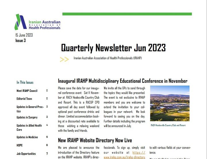 Pleased to share IRAHP June 2023 newsletter with you☺️
Please click on the link in the bio.

Don&rsquo;t miss the important IRAHP announcements, articles, and job advertisements there 😉

I would like to thank all our lovely colleagues who helped us 