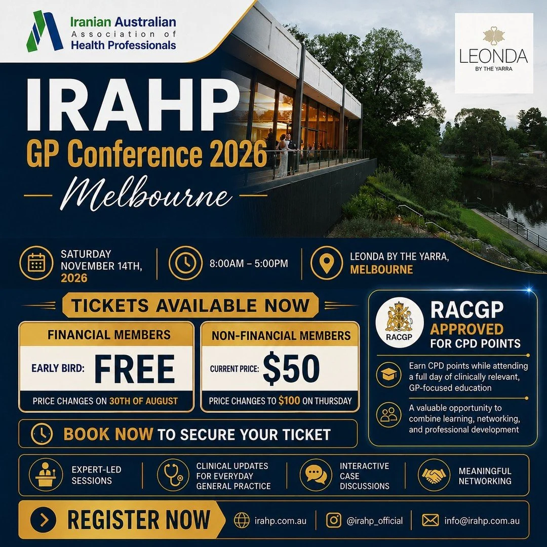 Join us at Leonda By The Yarra for a full day of RACGP-approved lectures, practical clinical updates, and the opportunity to network with GPs, specialists, and healthcare professionals. 
Event details:
Saturday 14 November 2026
8:00am &ndash; 5:00pm
