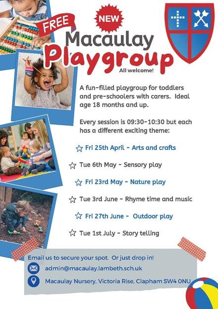 Free playgroup at Macaulay school
