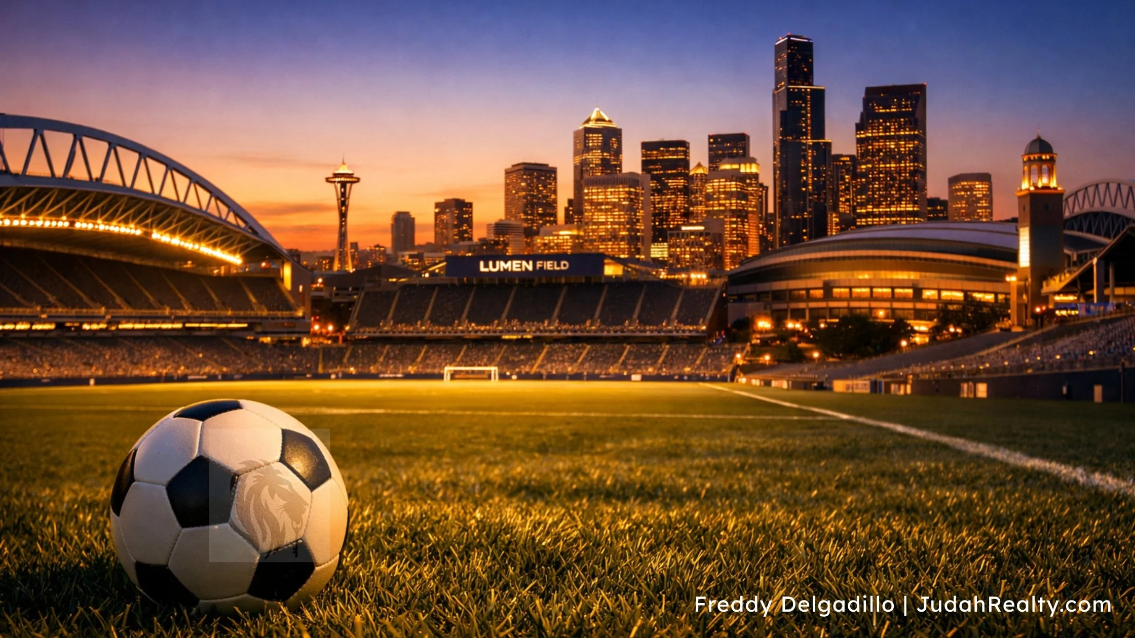 Lumen Field Seattle at dusk — FIFA World Cup 2026 host venue