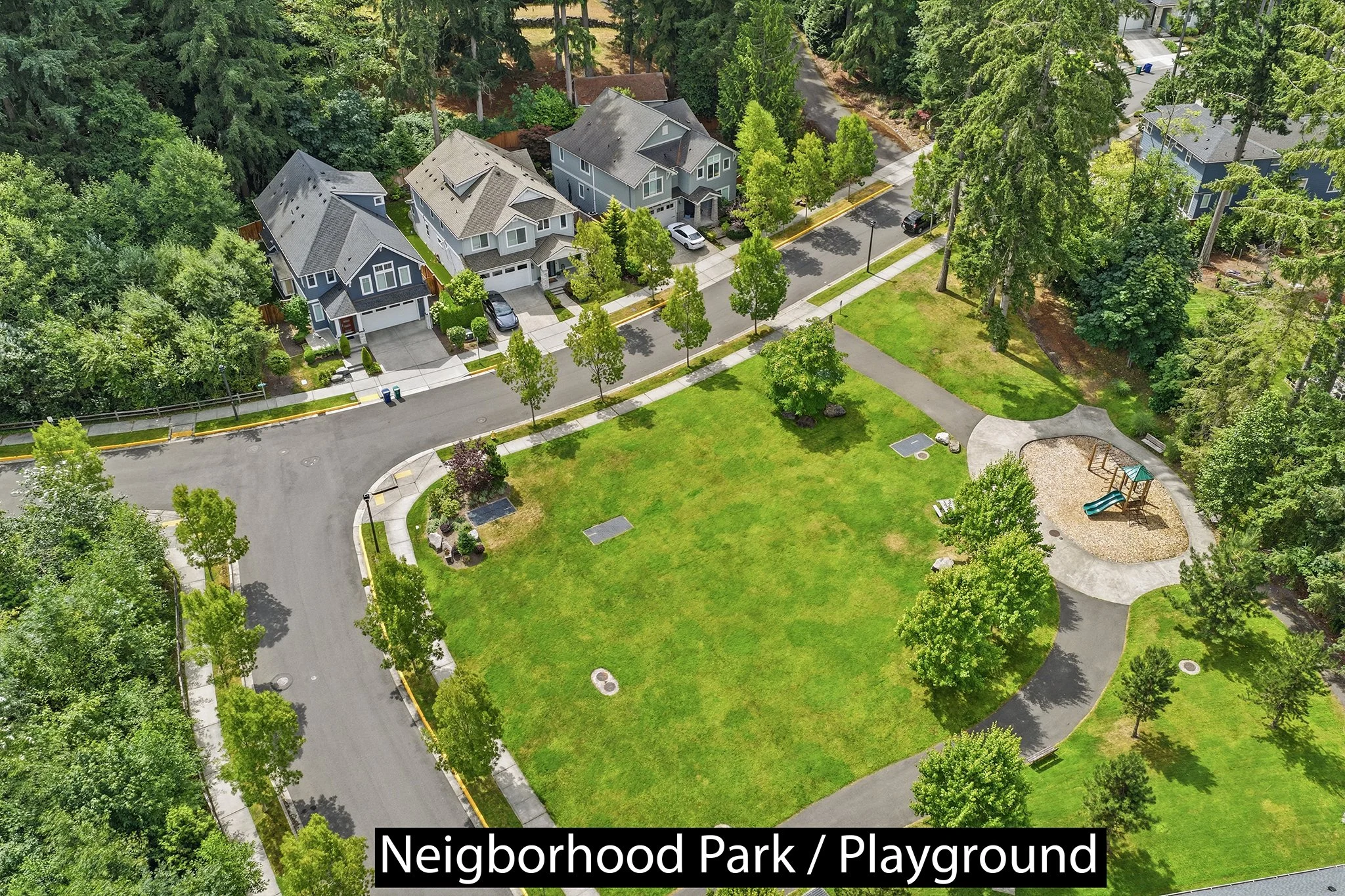 Hawthorne Park community playground, English Hill Redmond