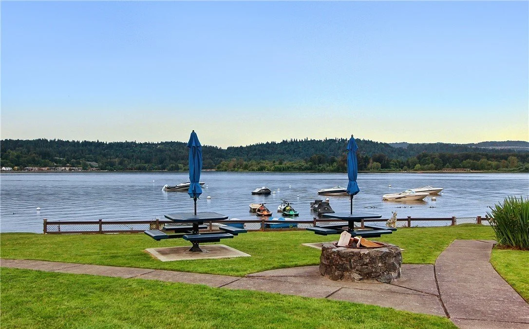 Sammamish Beach Club private waterfront clubhouse and amenities in South Cove Issaquah Washington