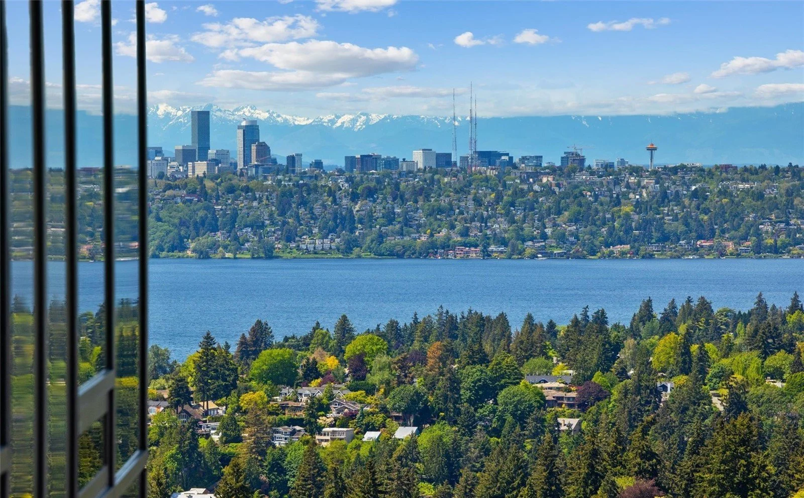 Seattle skyline and Lake Washington view from One Lincoln Tower