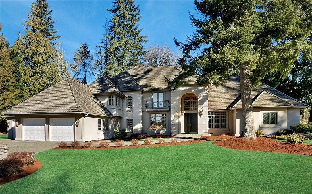 Two-story estate home on a large private lot in the Bear Creek neighborhood, Redmond-Woodinville, Washington