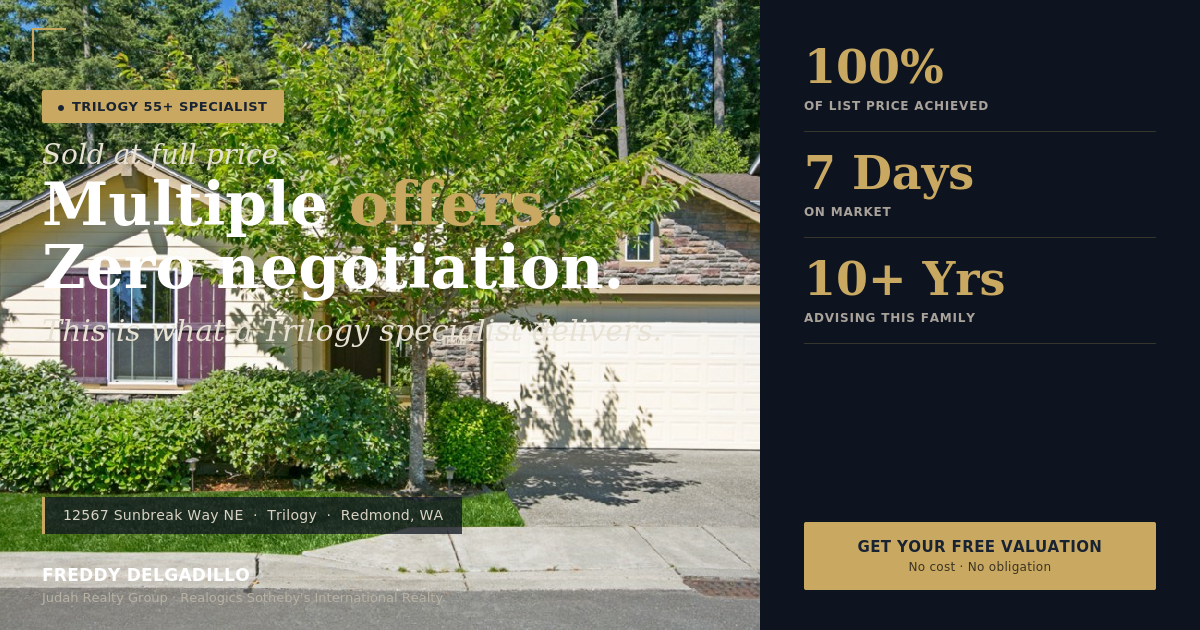Single-story Craftsman home in Trilogy Redmond backing to golf course and natural greenbelt