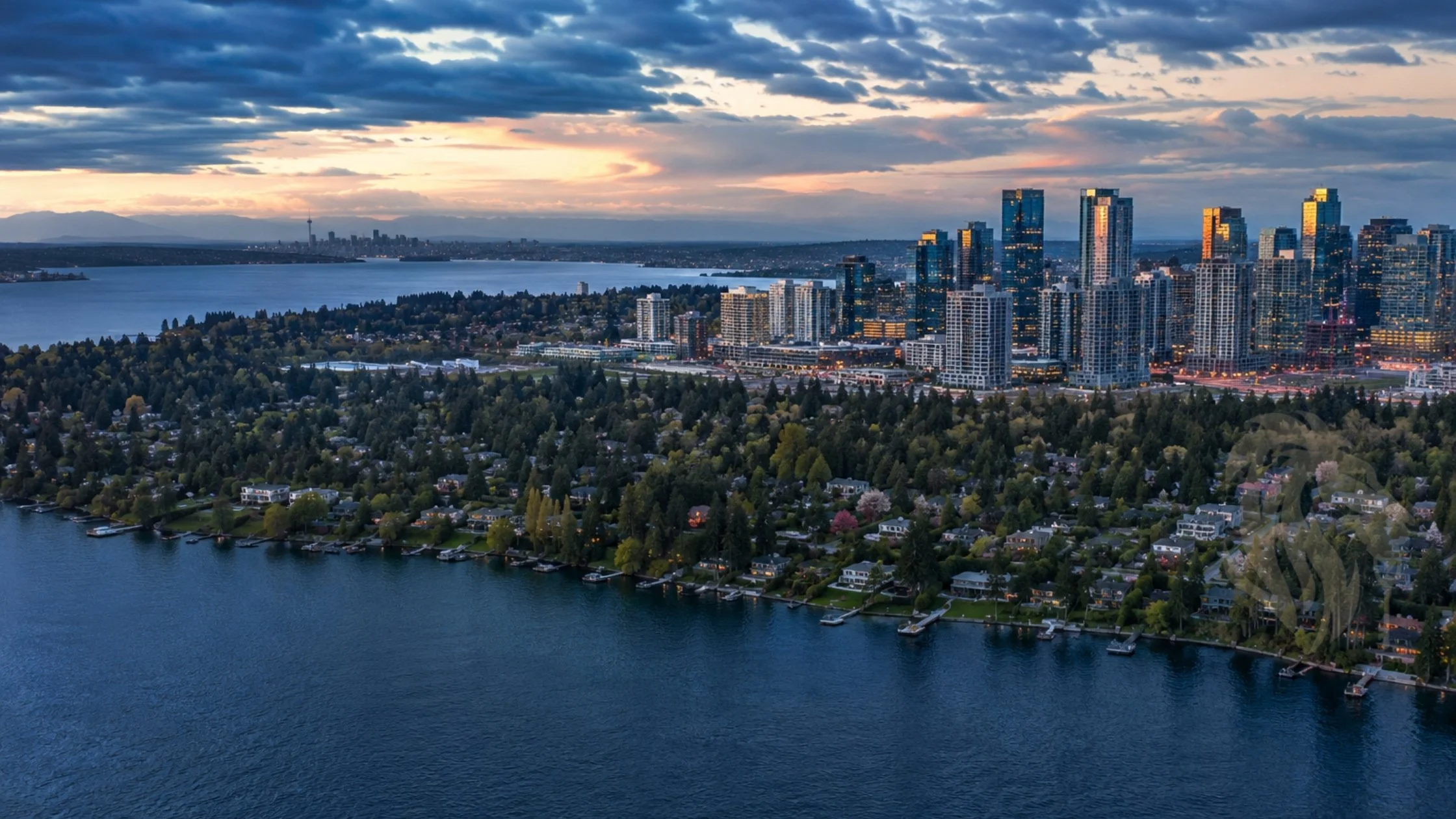 Bellevue skyline and Lake Washington — Eastside real estate market update April 2026, King County housing market data