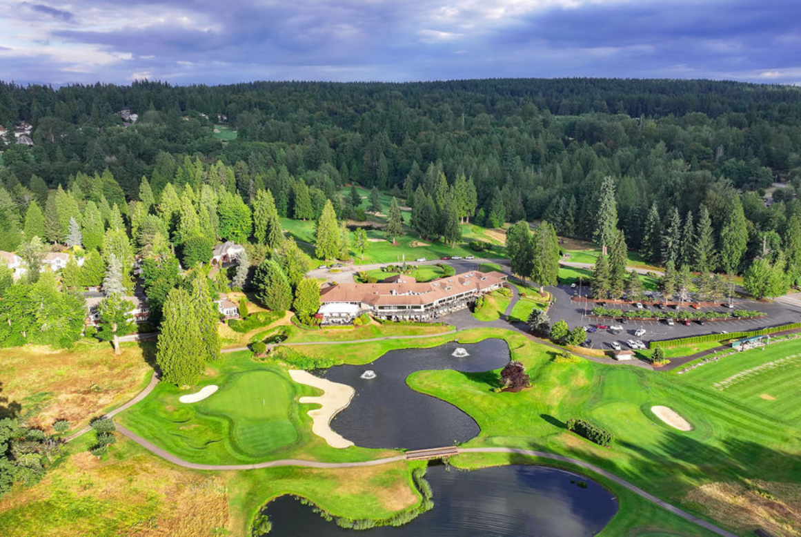 Bear Creek Country Club championship golf course aerial view Woodinville Washington