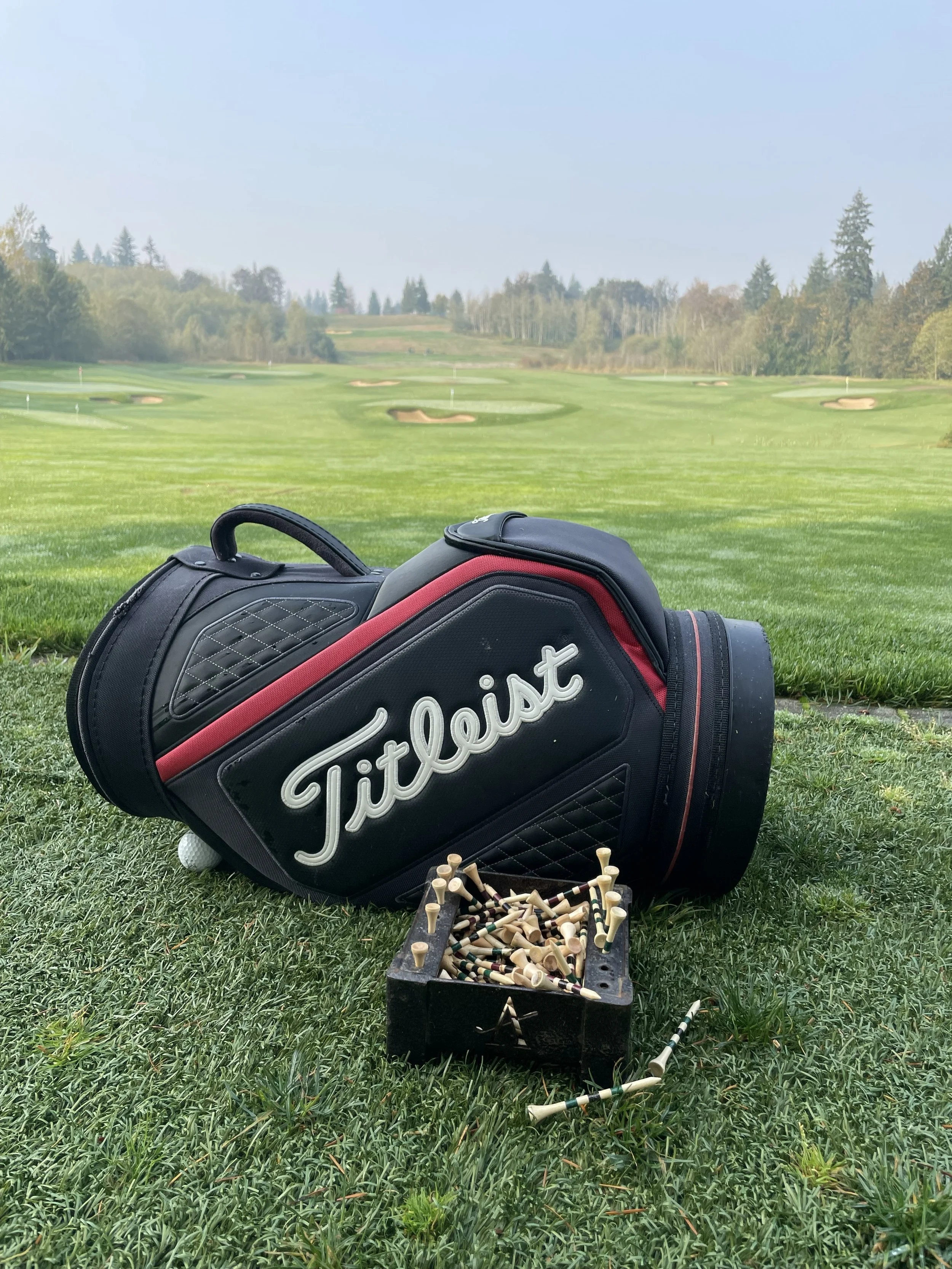 Aldarra Golf Club tee box and views of fairway championship golf Sammamish Washington gated golf community Eastside Seattle