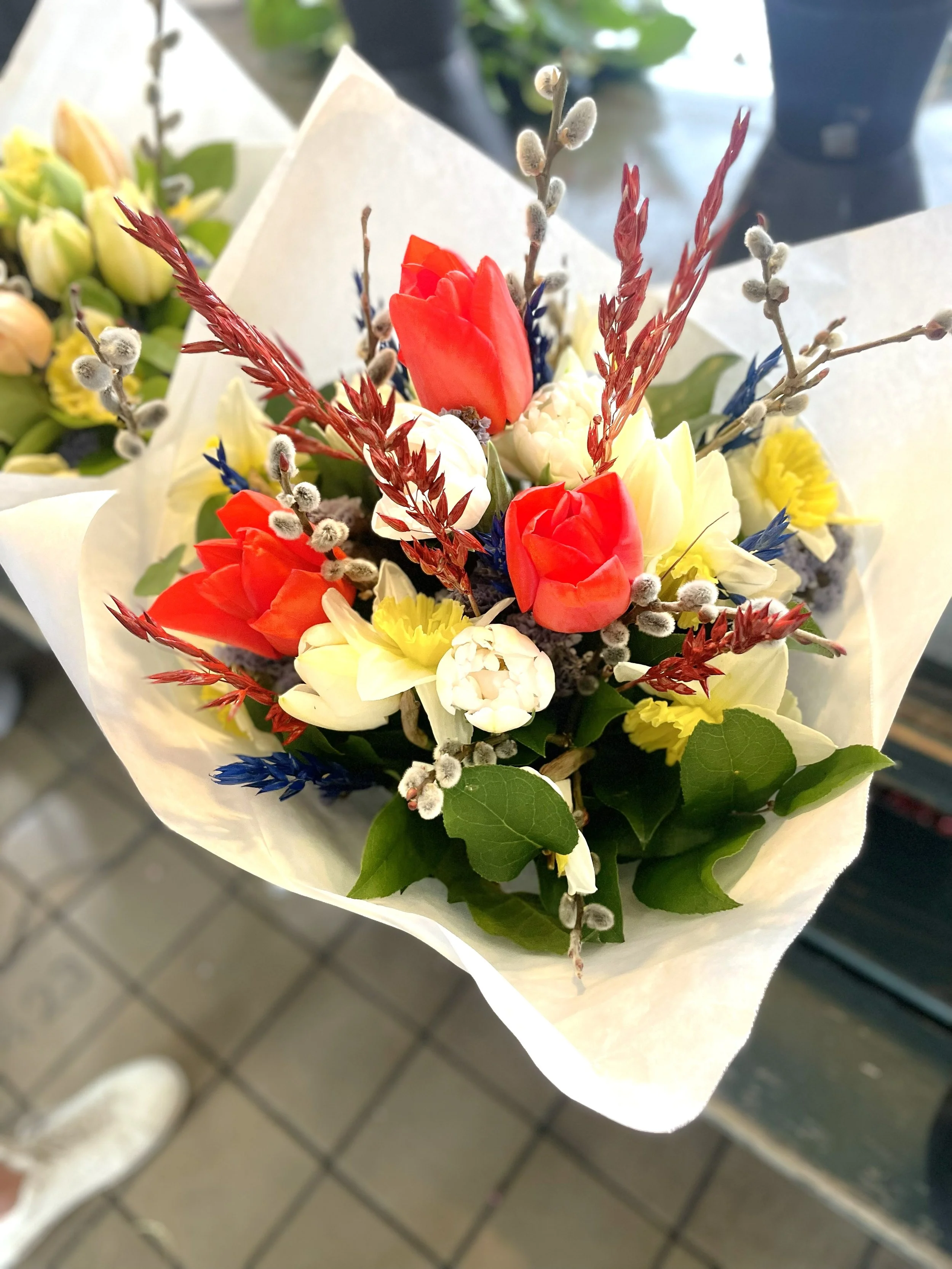 Spring flower bouquet on the first day of spring — Bellevue Eastside Washington 2026