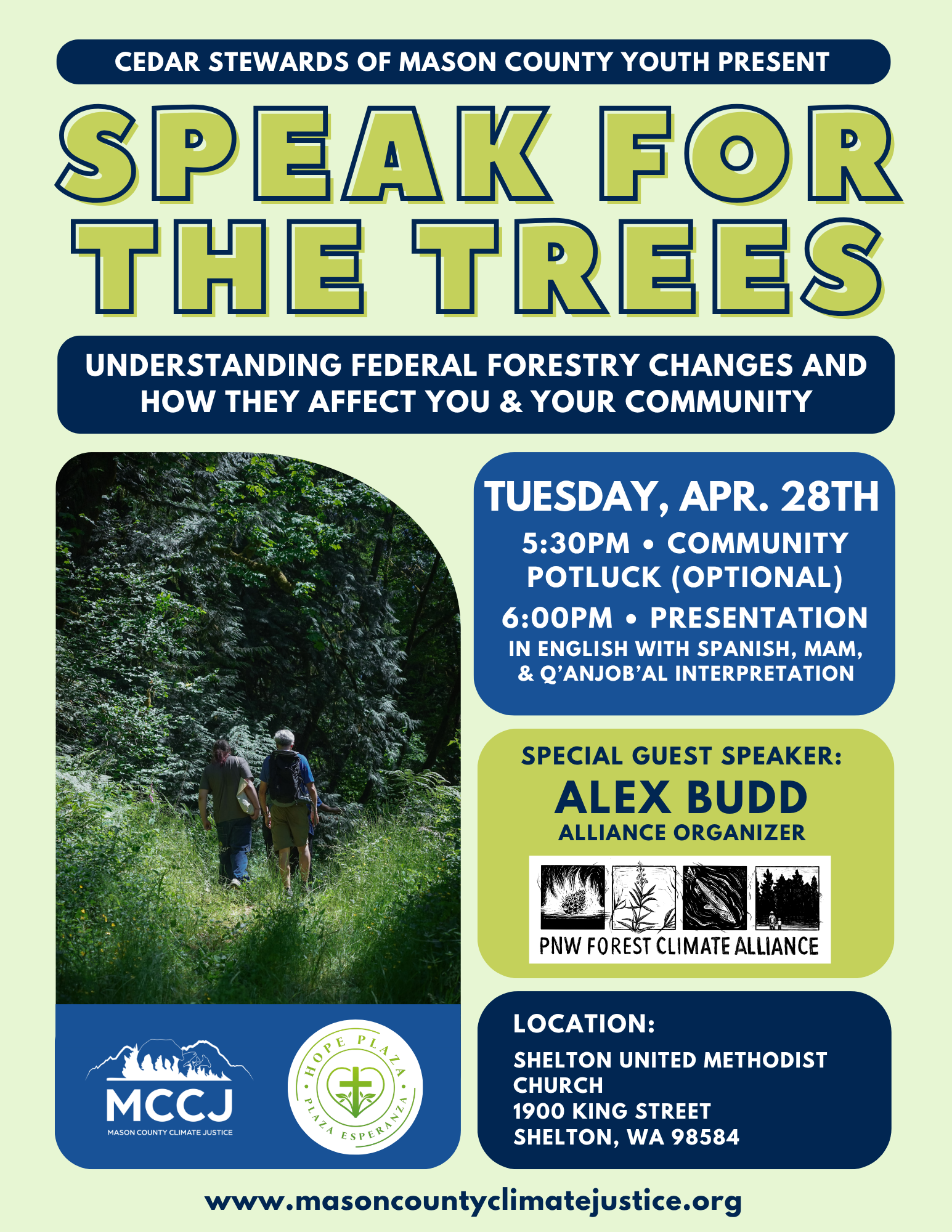 Speak for the Trees: Understanding Federal Forestry Changes and How They Affect You and Your Community // Shelton, WA