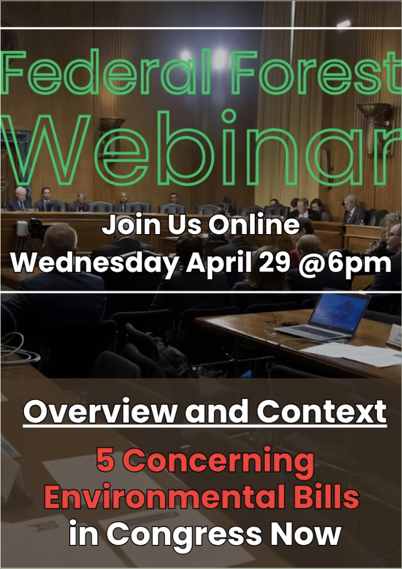 Federal Forest Webinar – Public Lands, Private Profit – What is Congress up to?
