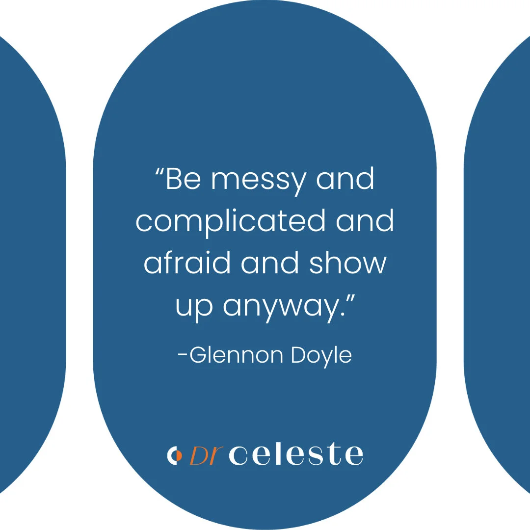 &ldquo;Be messy and complicated and afraid and show up anyway&rdquo; - @glennondoyle 
A lovely slogan for life.. and the therapy room.
I sometimes wish that the biggest, deepest transformations didn&rsquo;t require such bravery to get there. And yet,