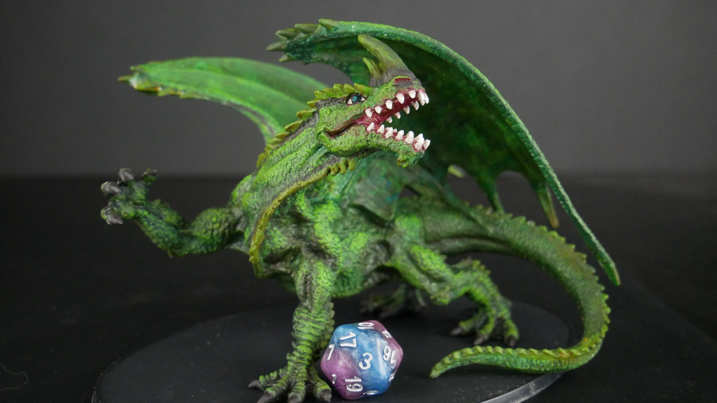 Hand painted Gargantuan Green Dragon miniature | TTRPG | RPG | DND