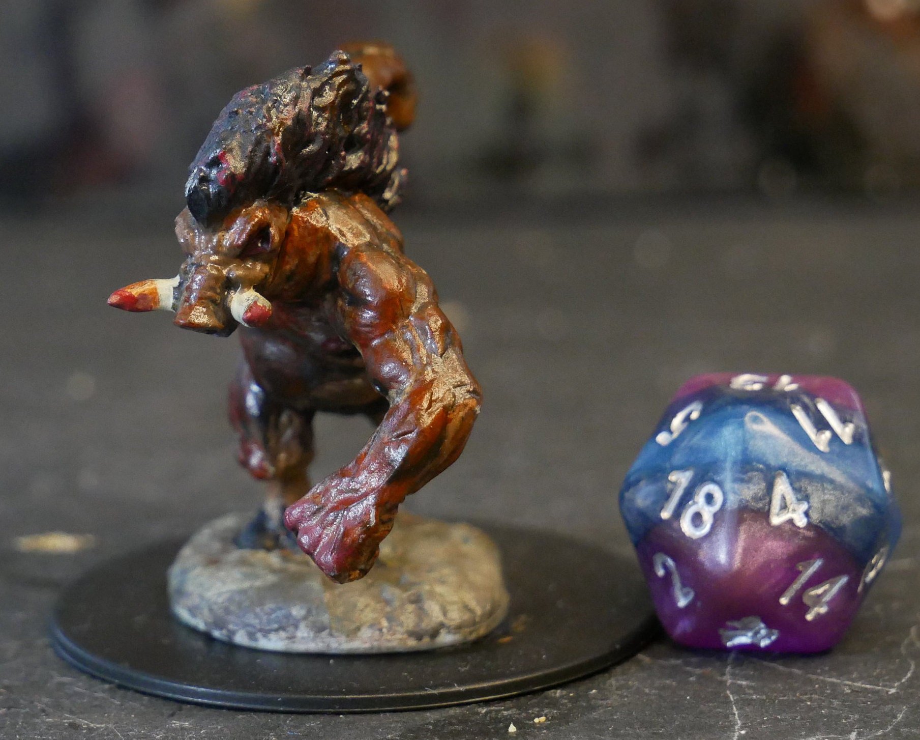 Custom-Painted Savage Wereboar Miniature | TTRPG | Mini | DND | RPG