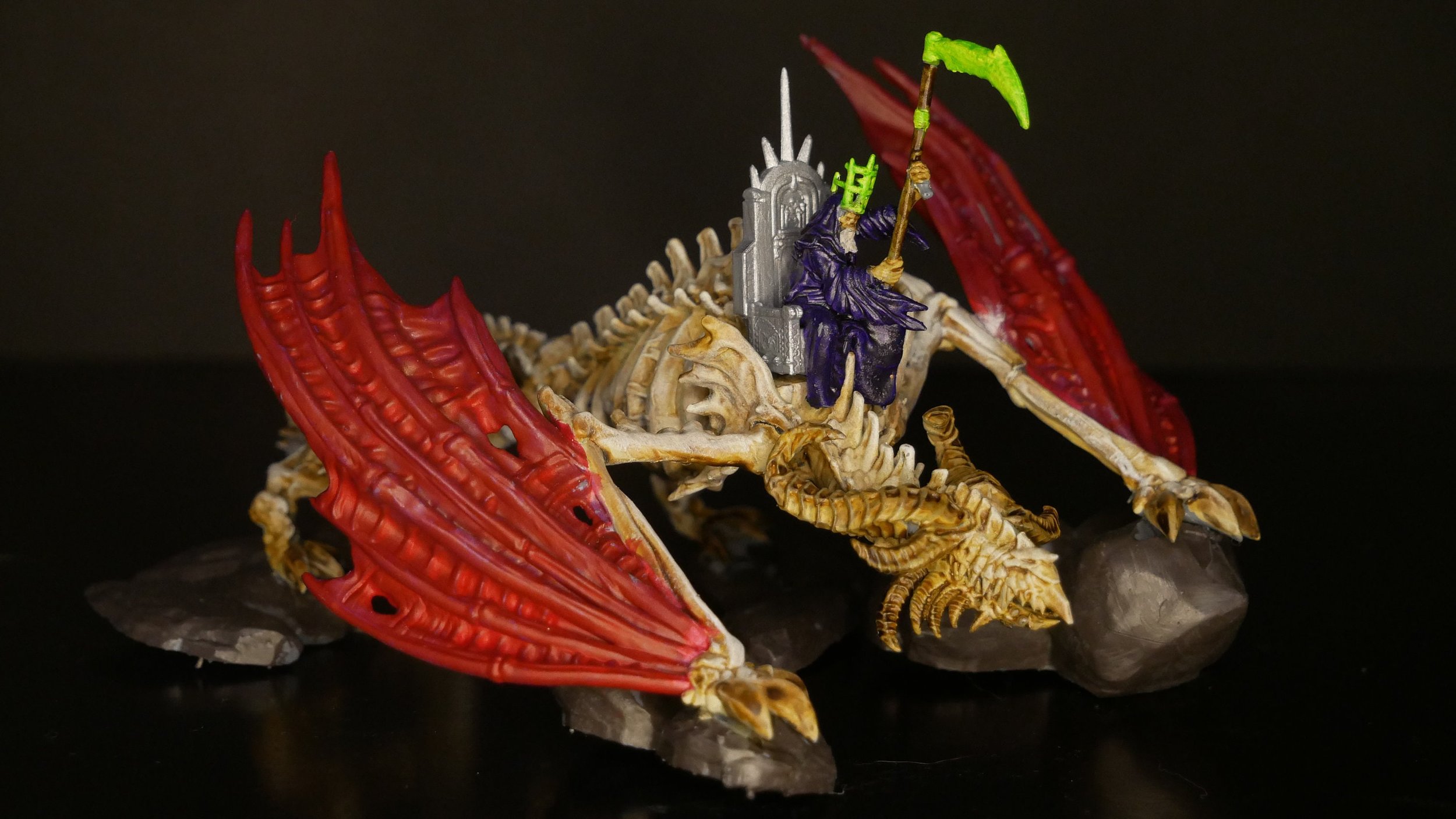 Custom painted Necromancer on Dracolich miniature | TTRPG | RPG | DND