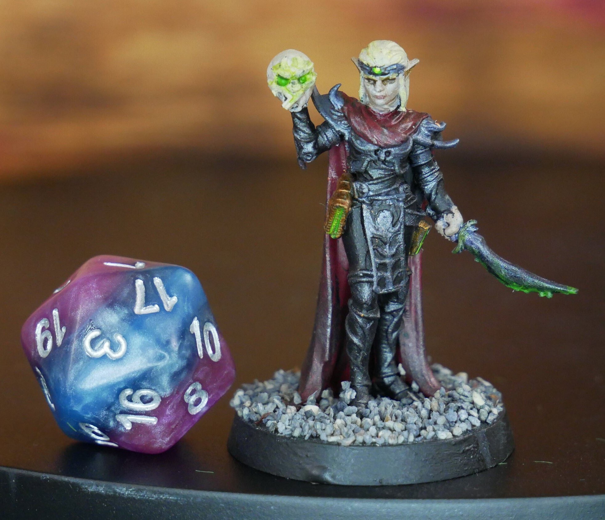 Hand painted Elven Necromancer miniature | TTRPG | RPG | DND