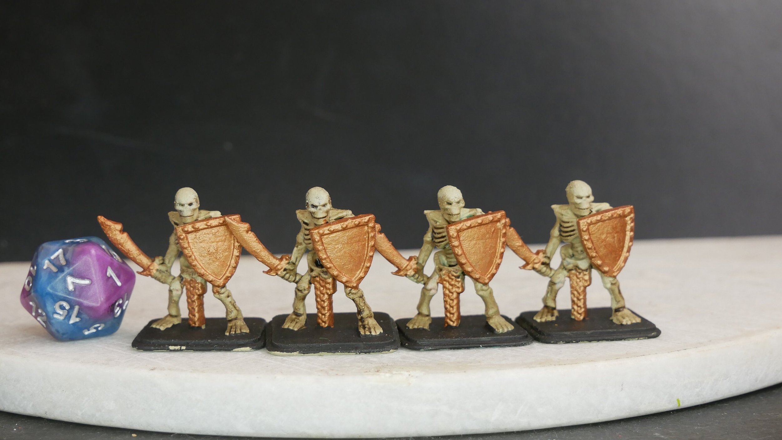 Hand Painted Skeleton Warrior Squad (4) miniatures | DND | TTRPG | RPG