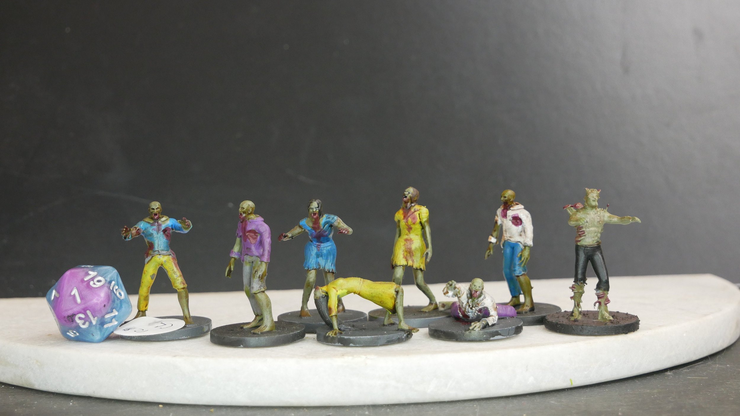 Hand Painted Zombie Mob miniatures (8)