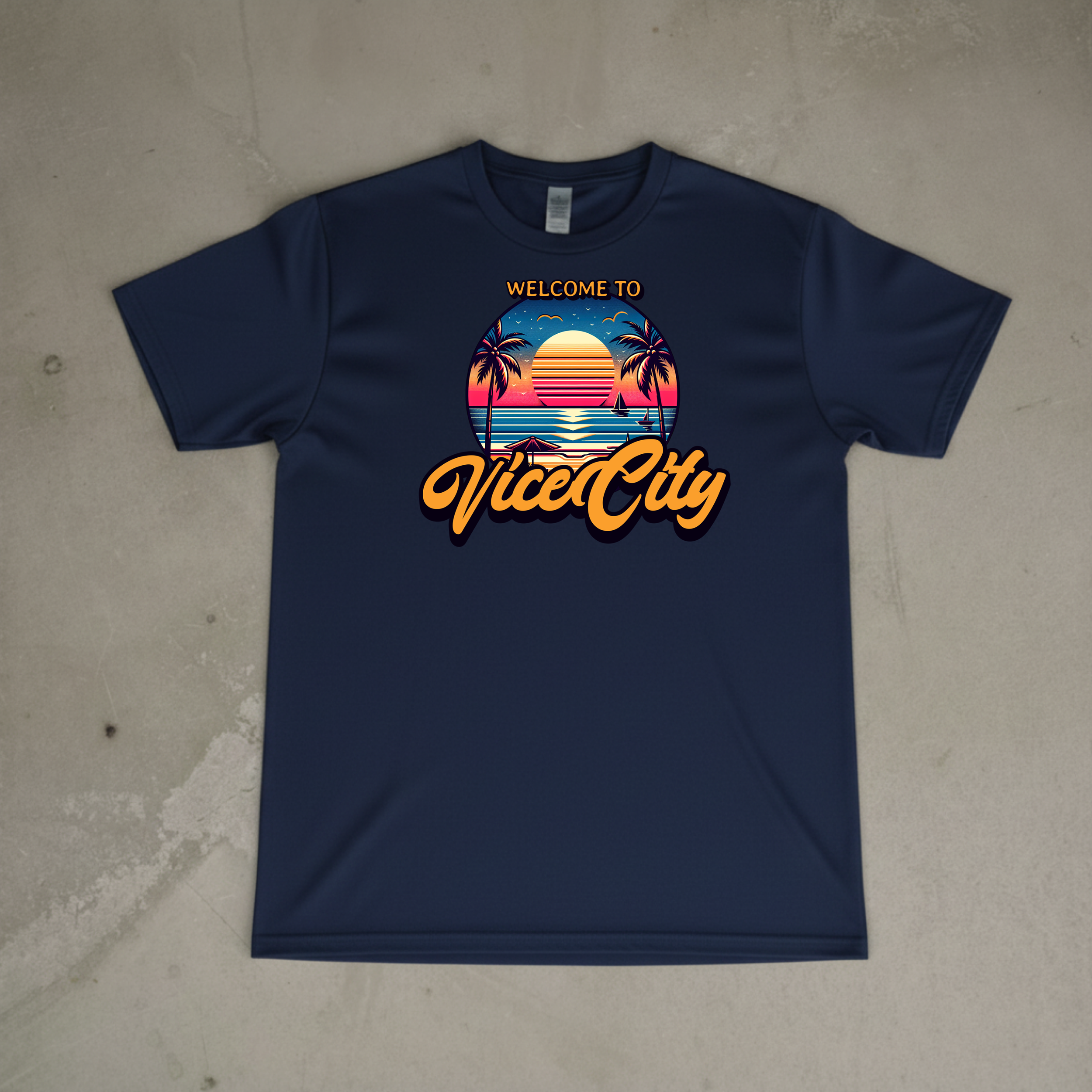 WELCOME TO VICE CITY NAVY Tee