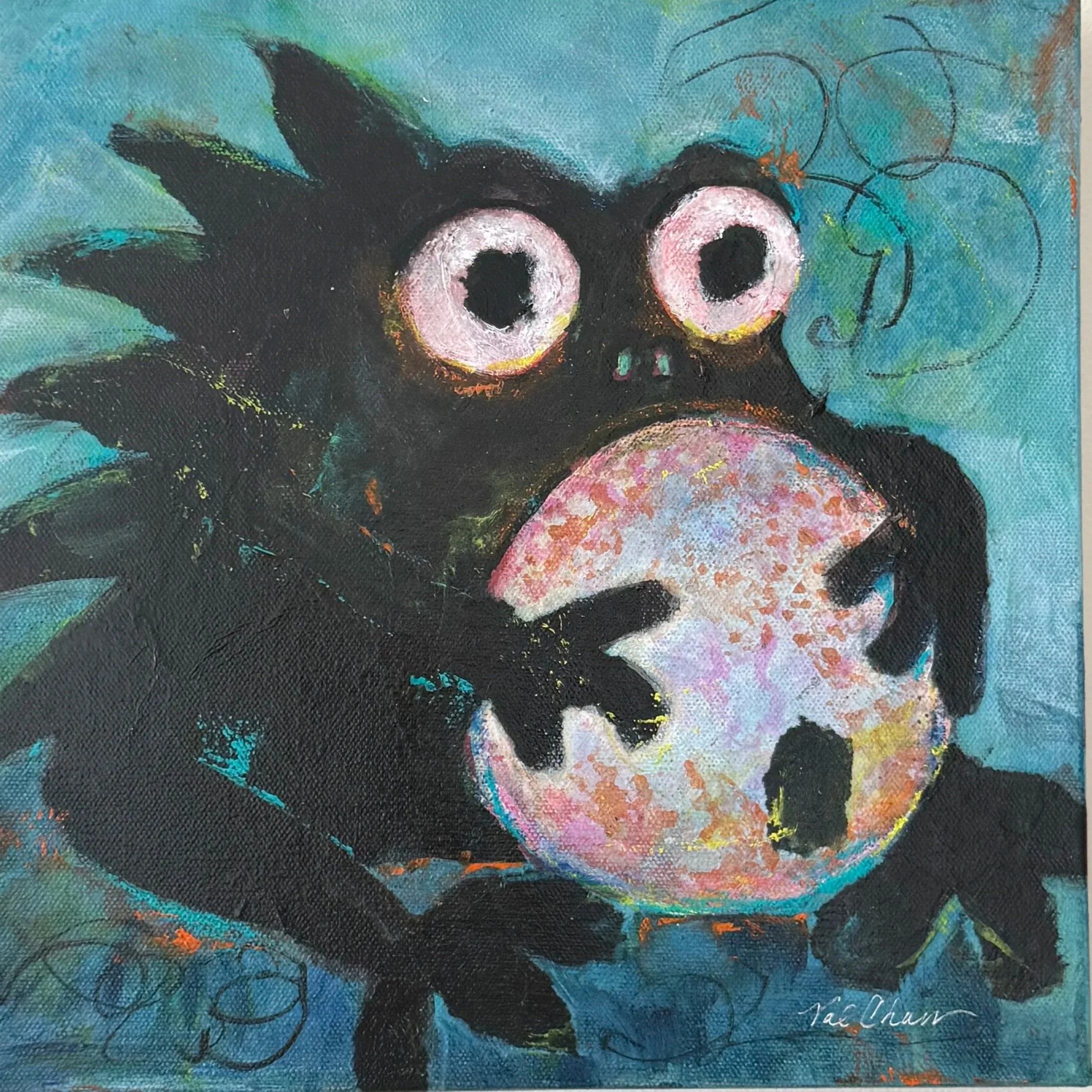Living in the Bubble 12”x12”  Mixed Media