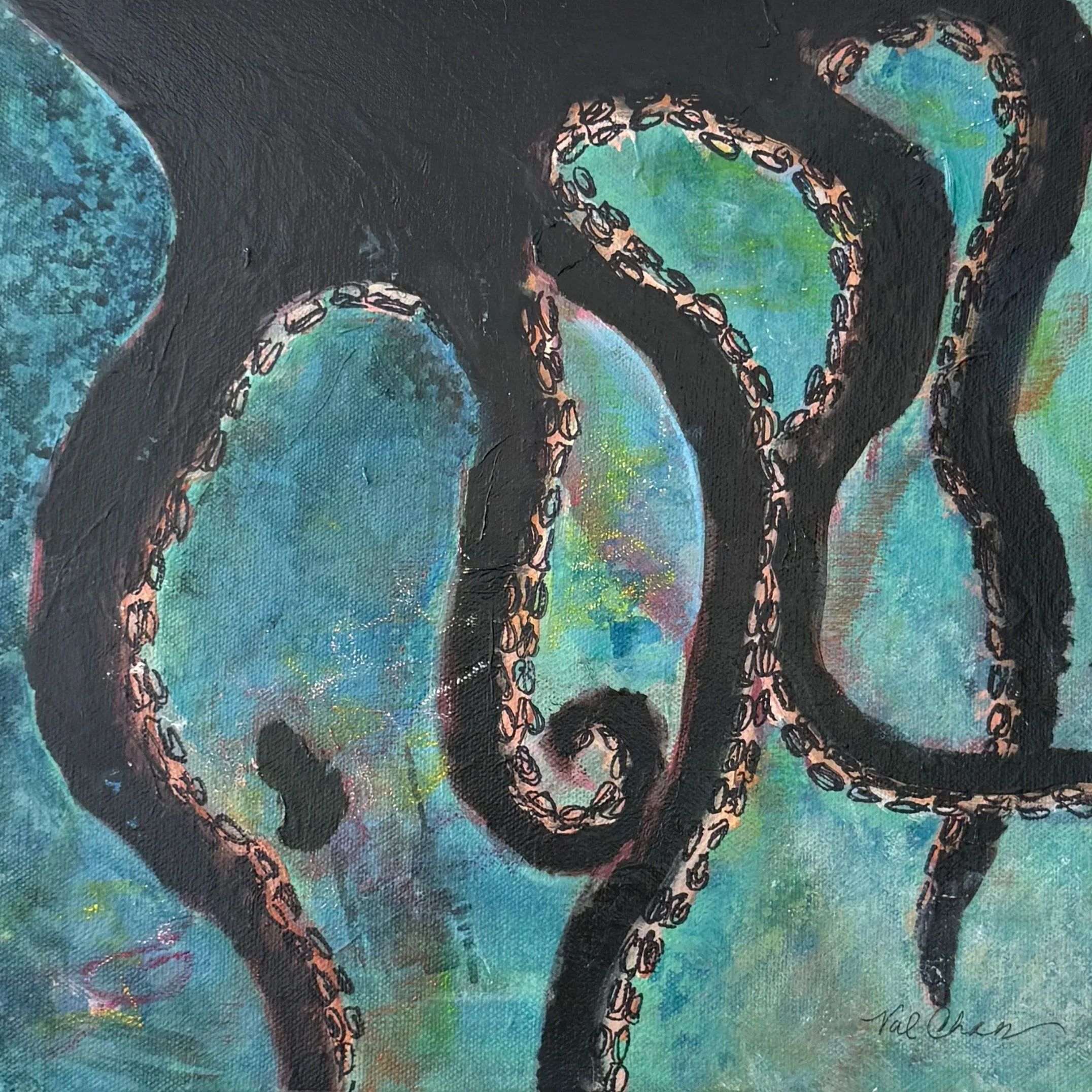 Into the Tangle  12” x 12”  Mixed Media