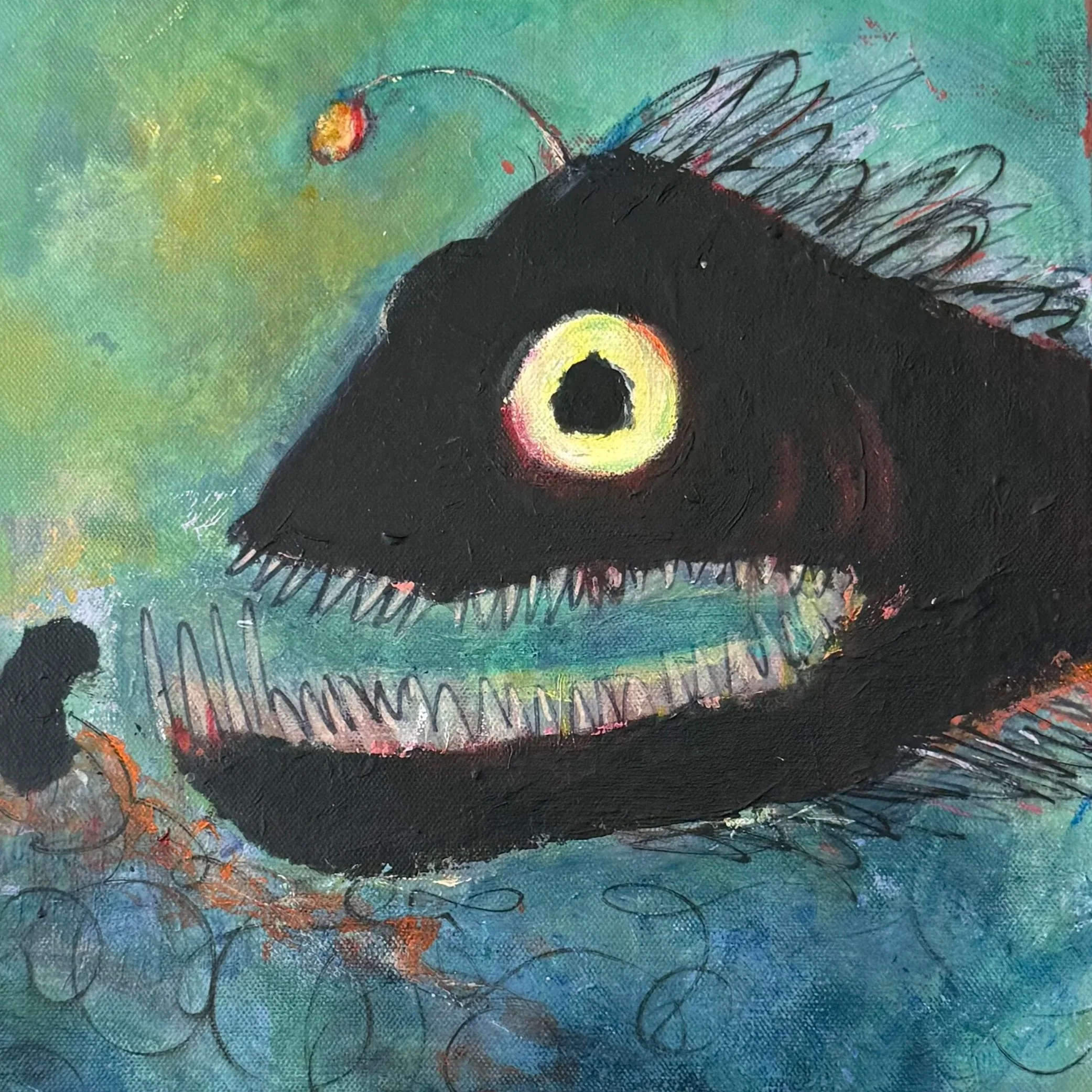 What Follows You Home  12”x12” Mixed Media