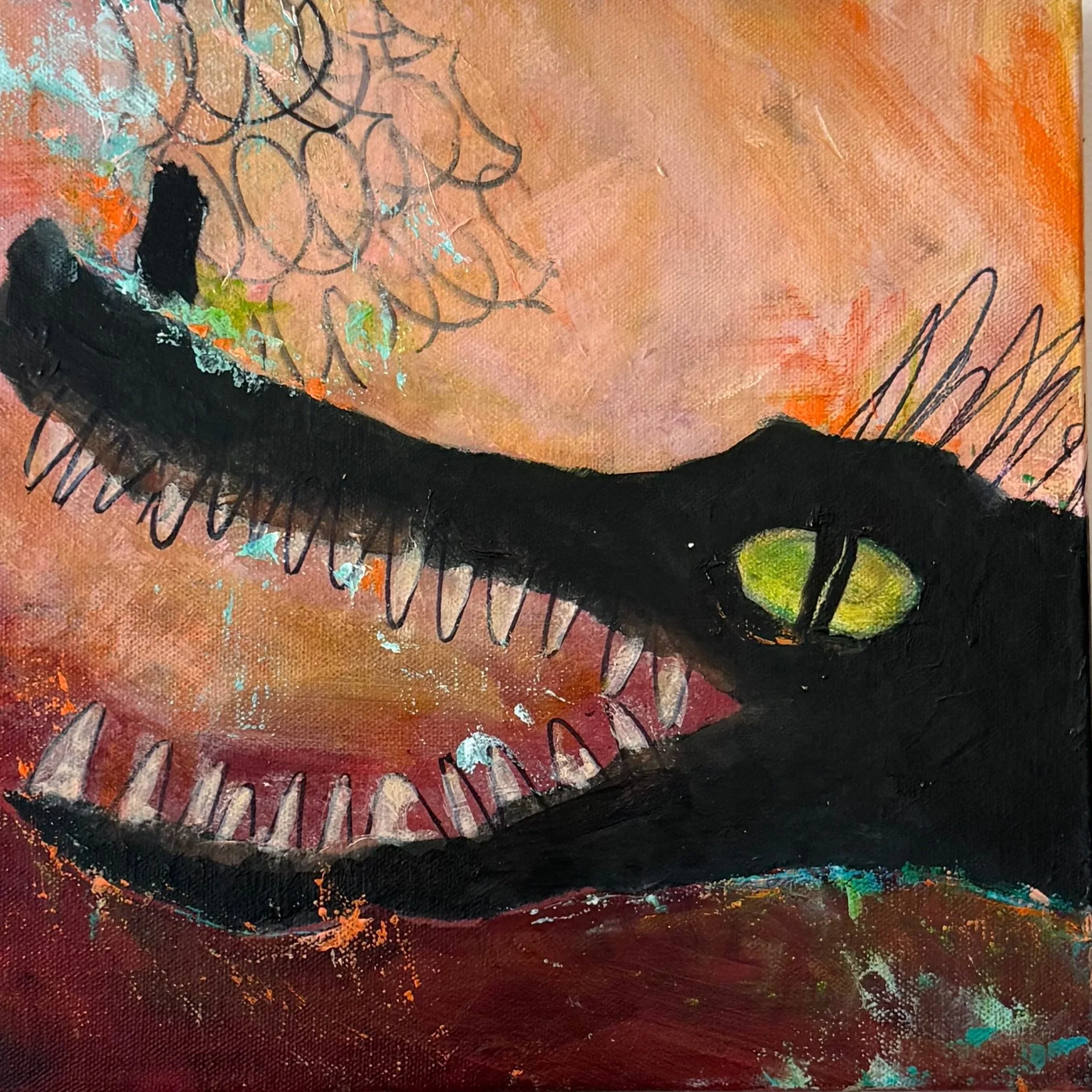 Ahoy There  12”x12”  Mixed Media
