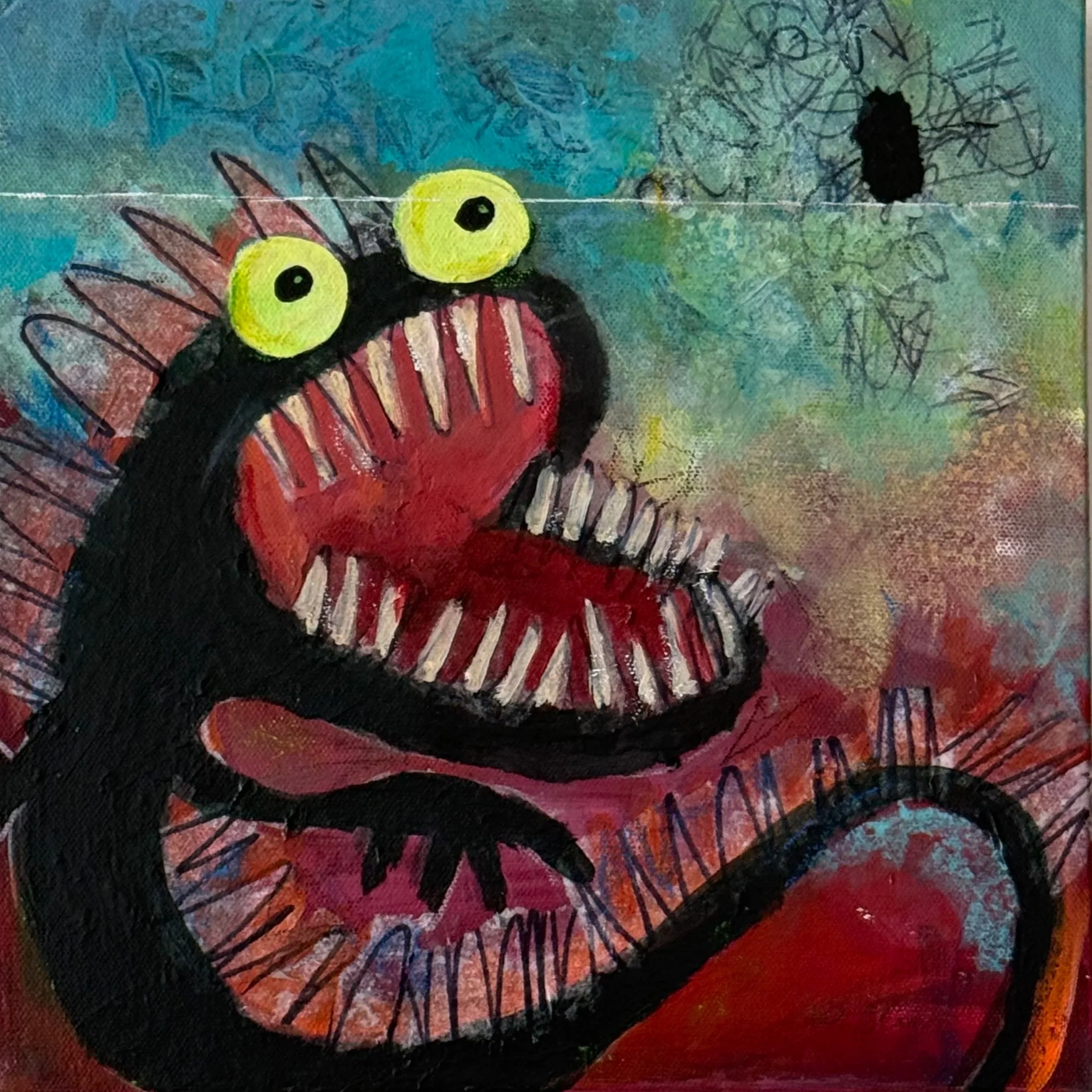 Balancing Act  12”x12”  Mixed Media