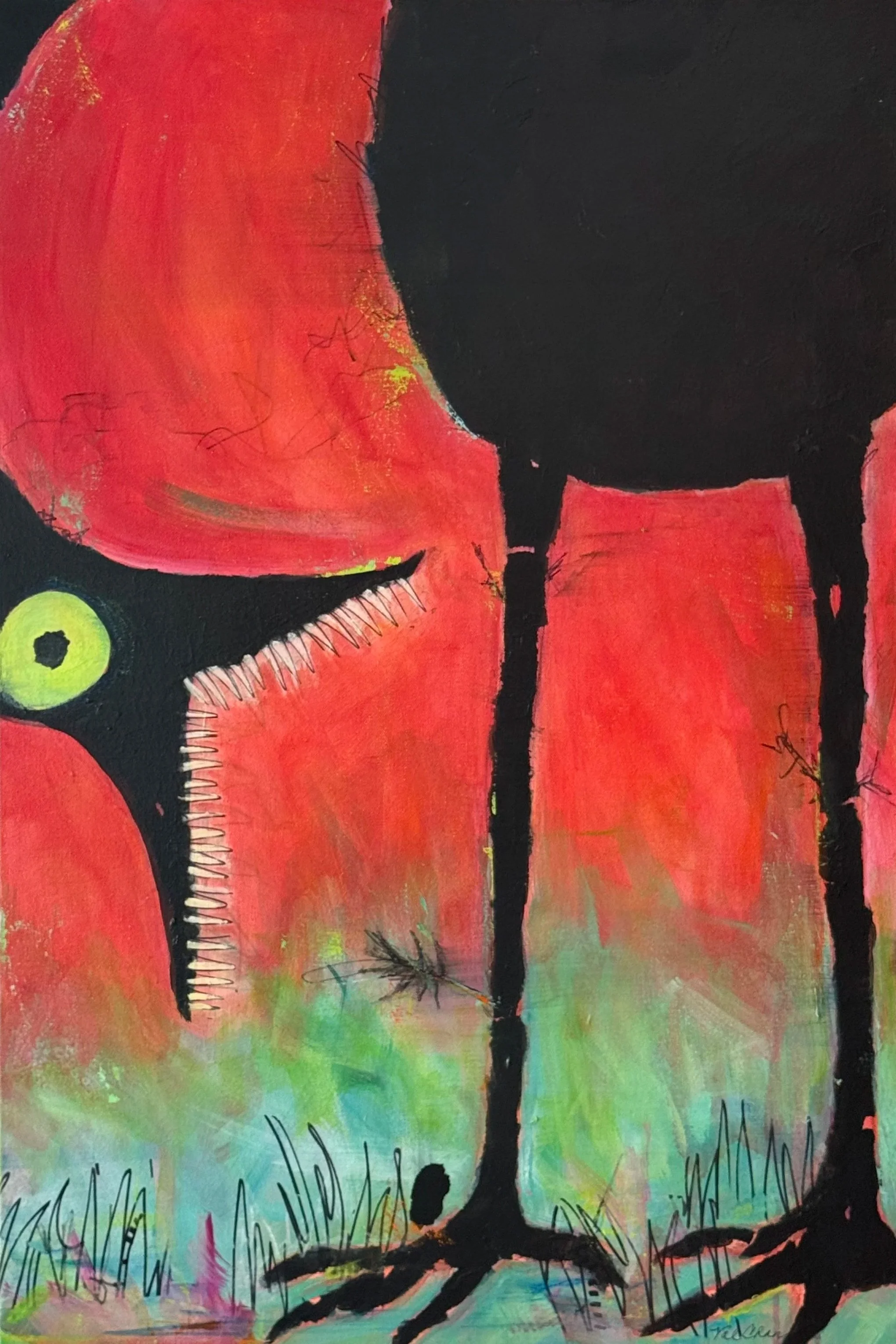 Shady Shade  24”x36”  Mixed Media