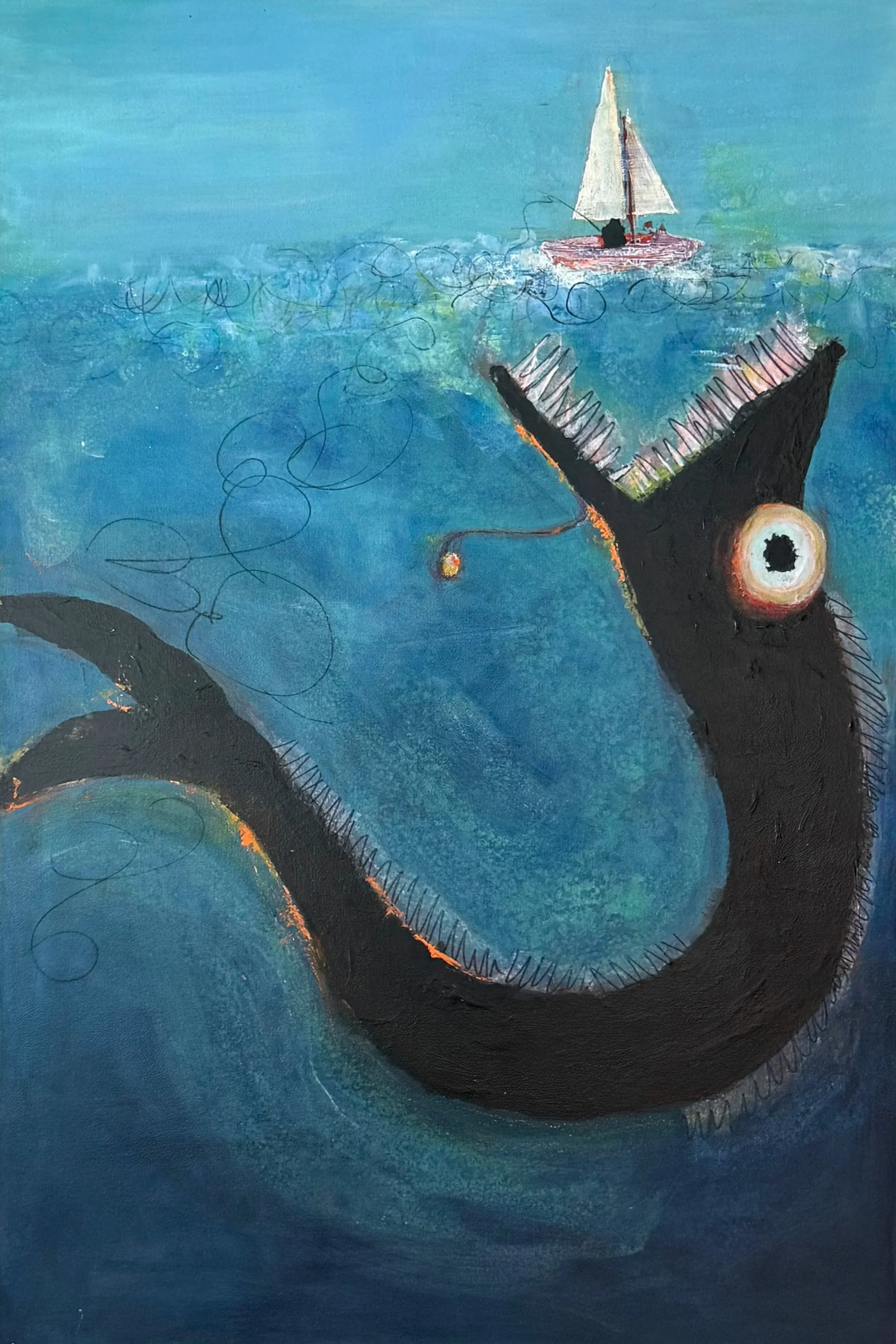 Bite Sized  24”x36”  Mixed Media