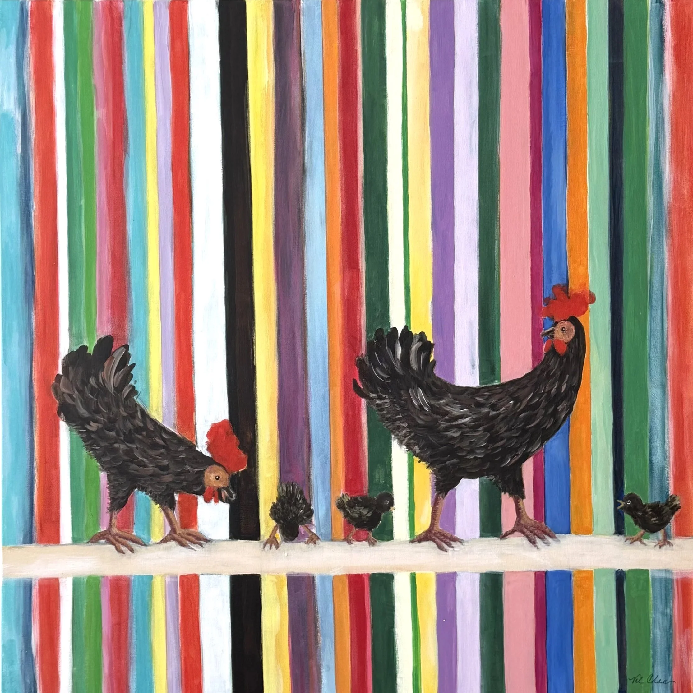 Chickell Brickens #1 of 2 36”x36” Acrylic