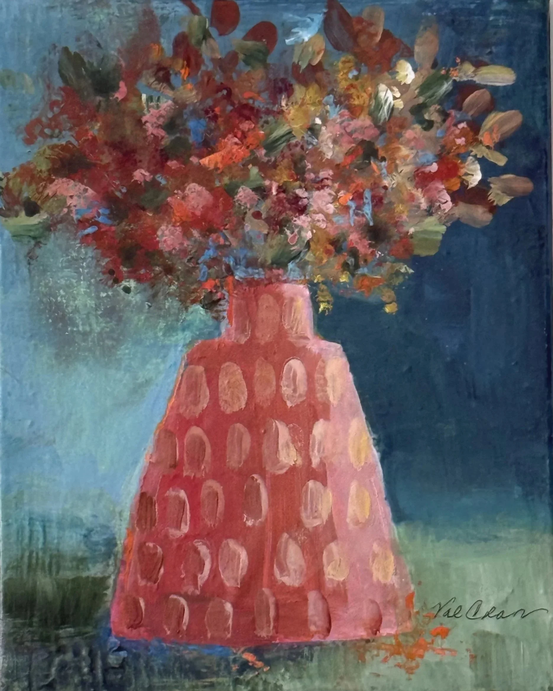 That Pink Vase 8”x10” Mixed Media