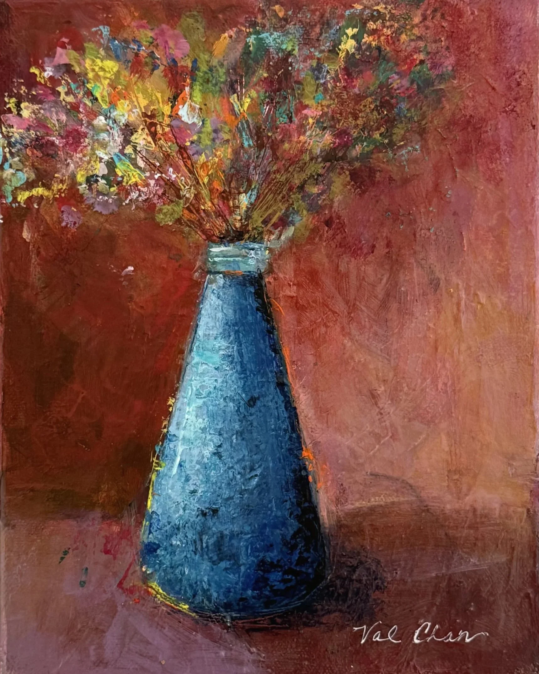 Blue Bottle 8”x10” Mixed Media