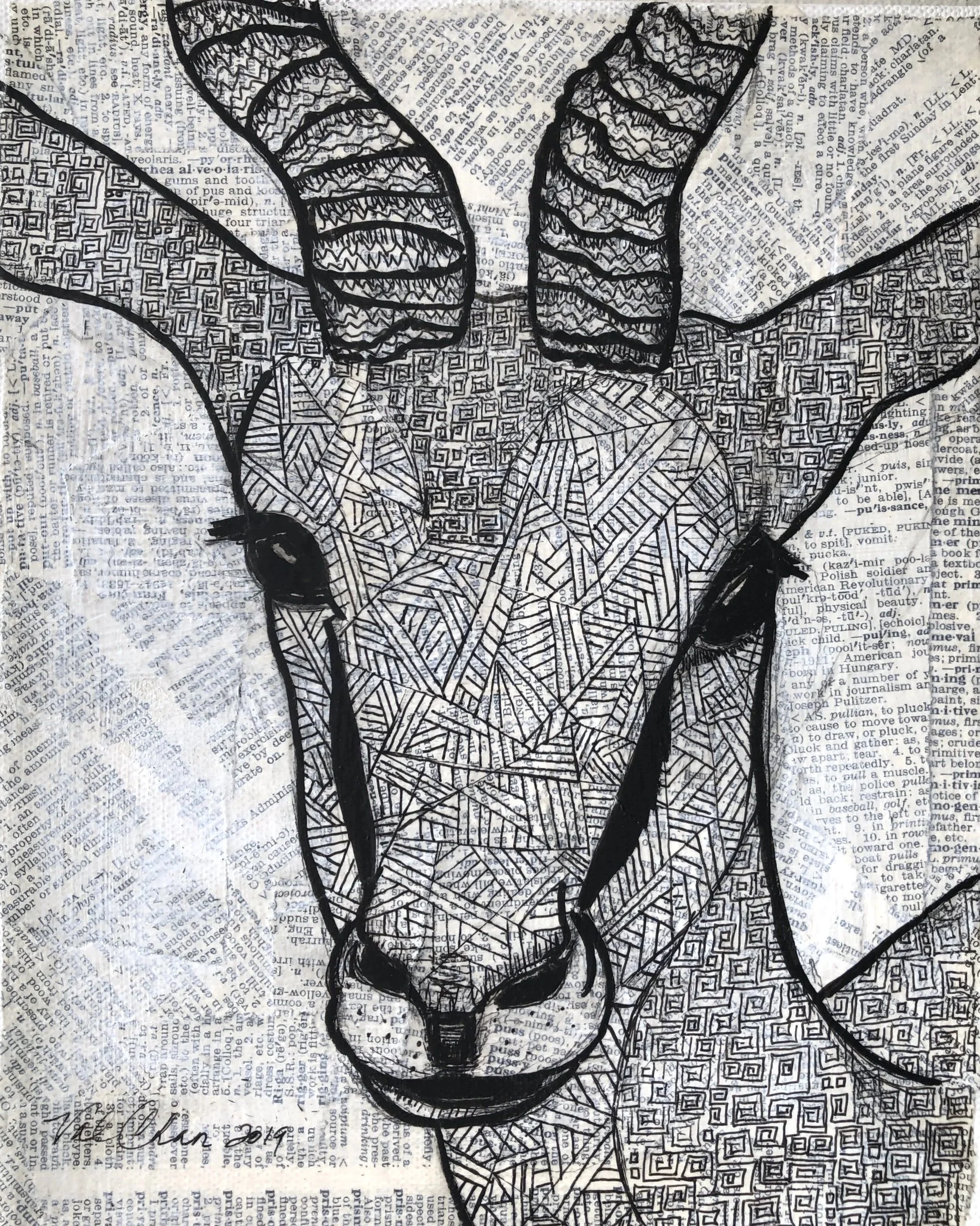 The Savanna Set: Gazelle 8”x10” Mixed Media