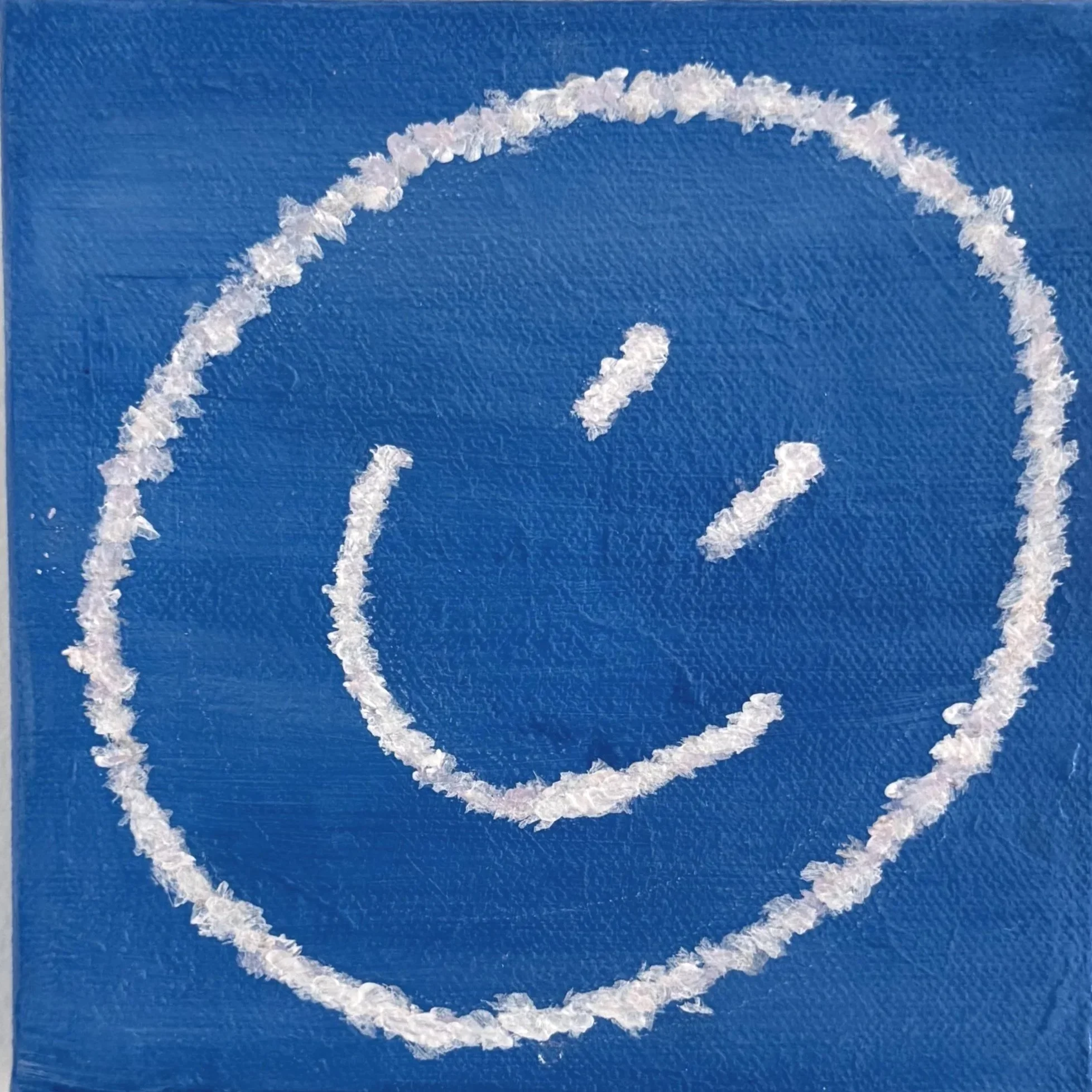 Sky Writing; Happy 6”x6” Acrylic