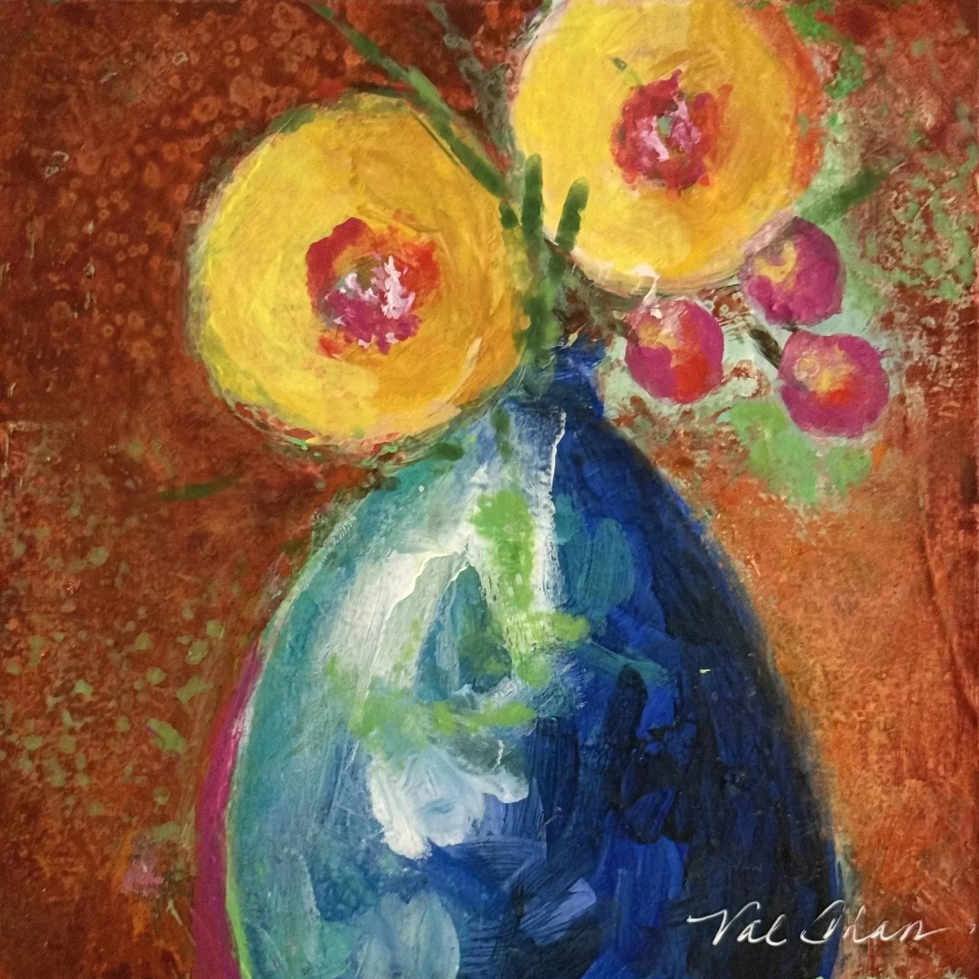 Sunshine Yellow Rounds 6”x6” Acrylic