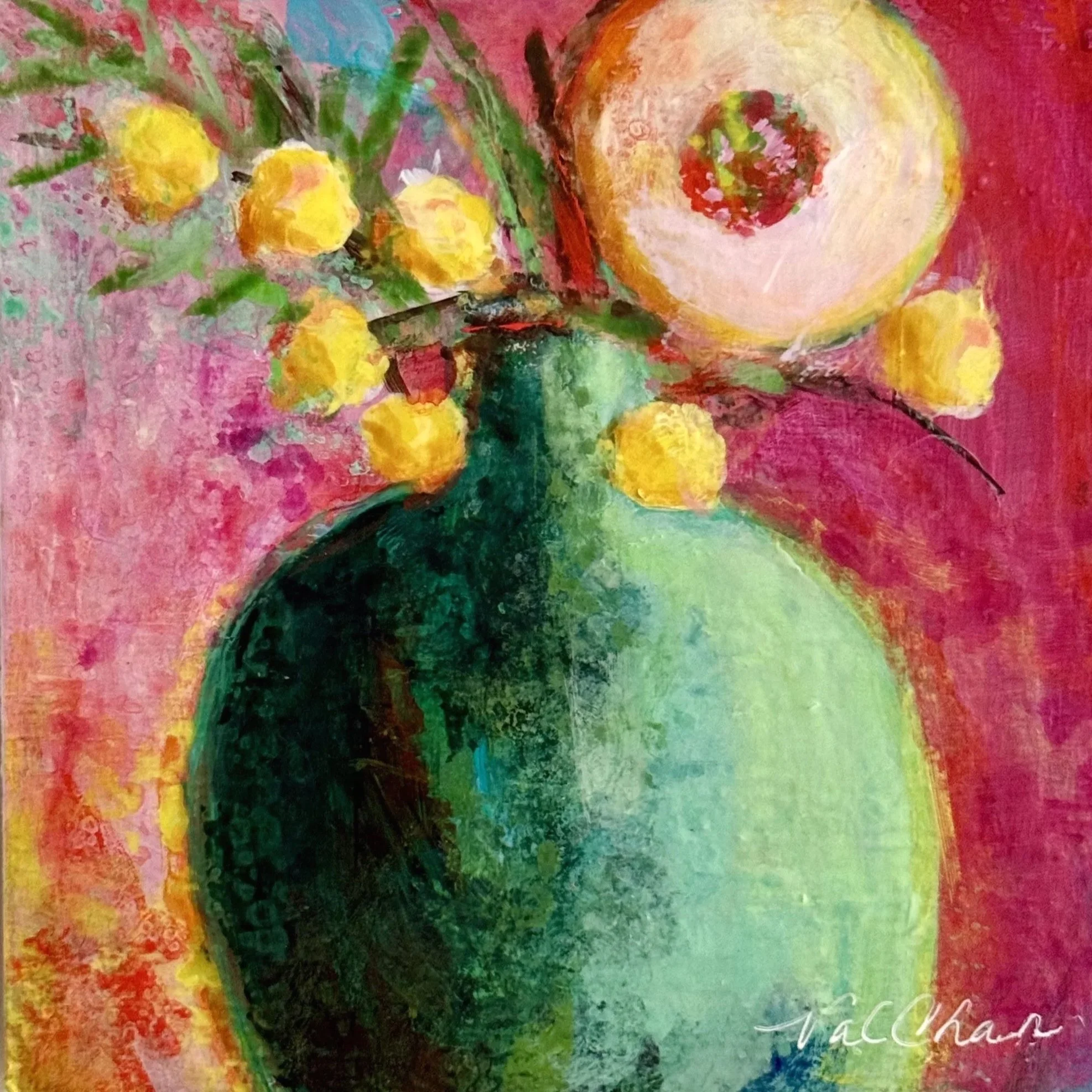 Peachy Round 6”x6” Acrylic