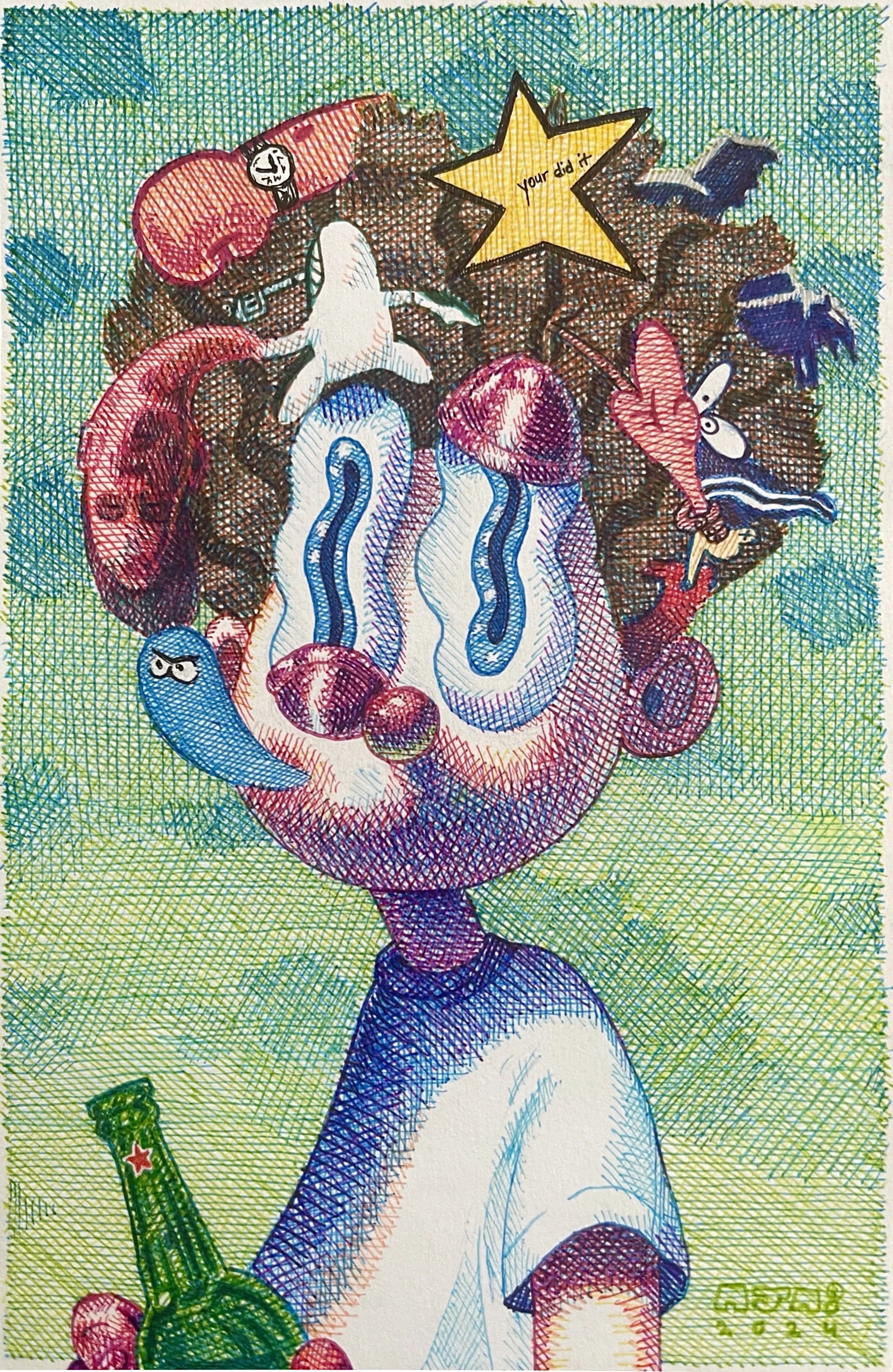He Who Lies Down With Dogs (Drawing)