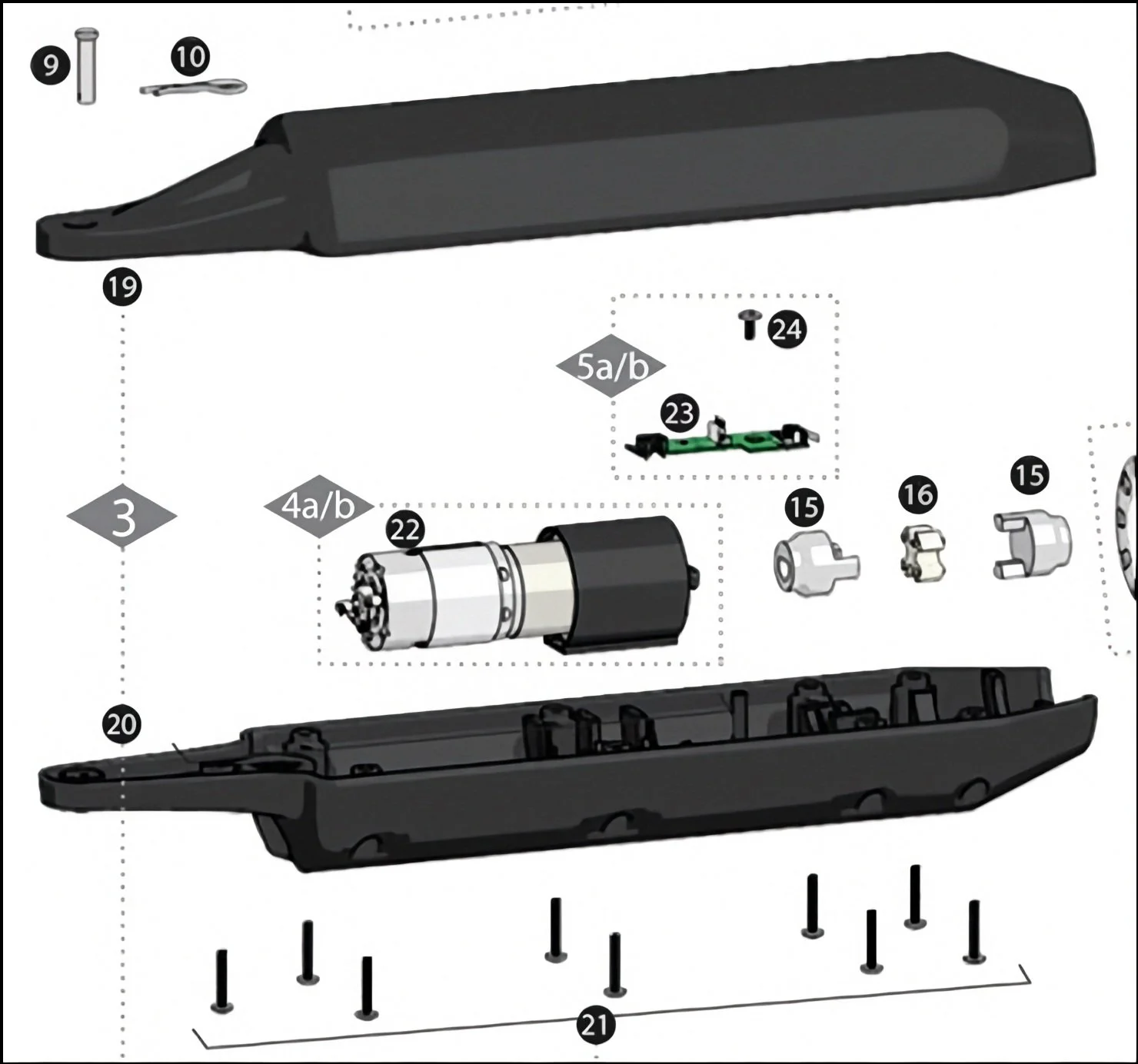 GTO/Linear PRO 3000 3200 4000 4200 Gate Opener Arm Geared Motor & Gearbox, R4200 PRO650HDS GMTR40