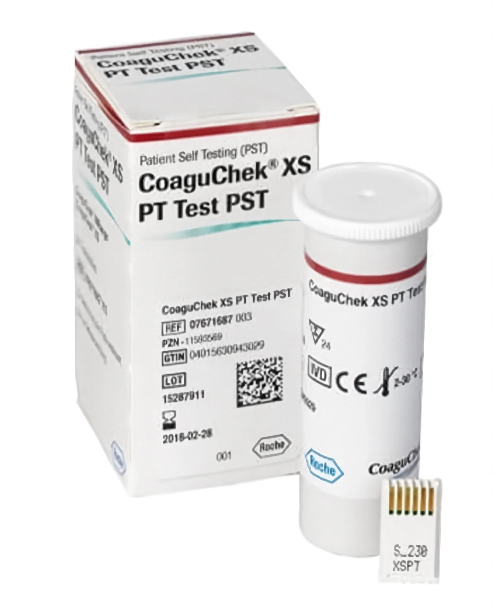 Roche Coaguchek XS PT Test PST Test Strips 24/Box & Code Chip