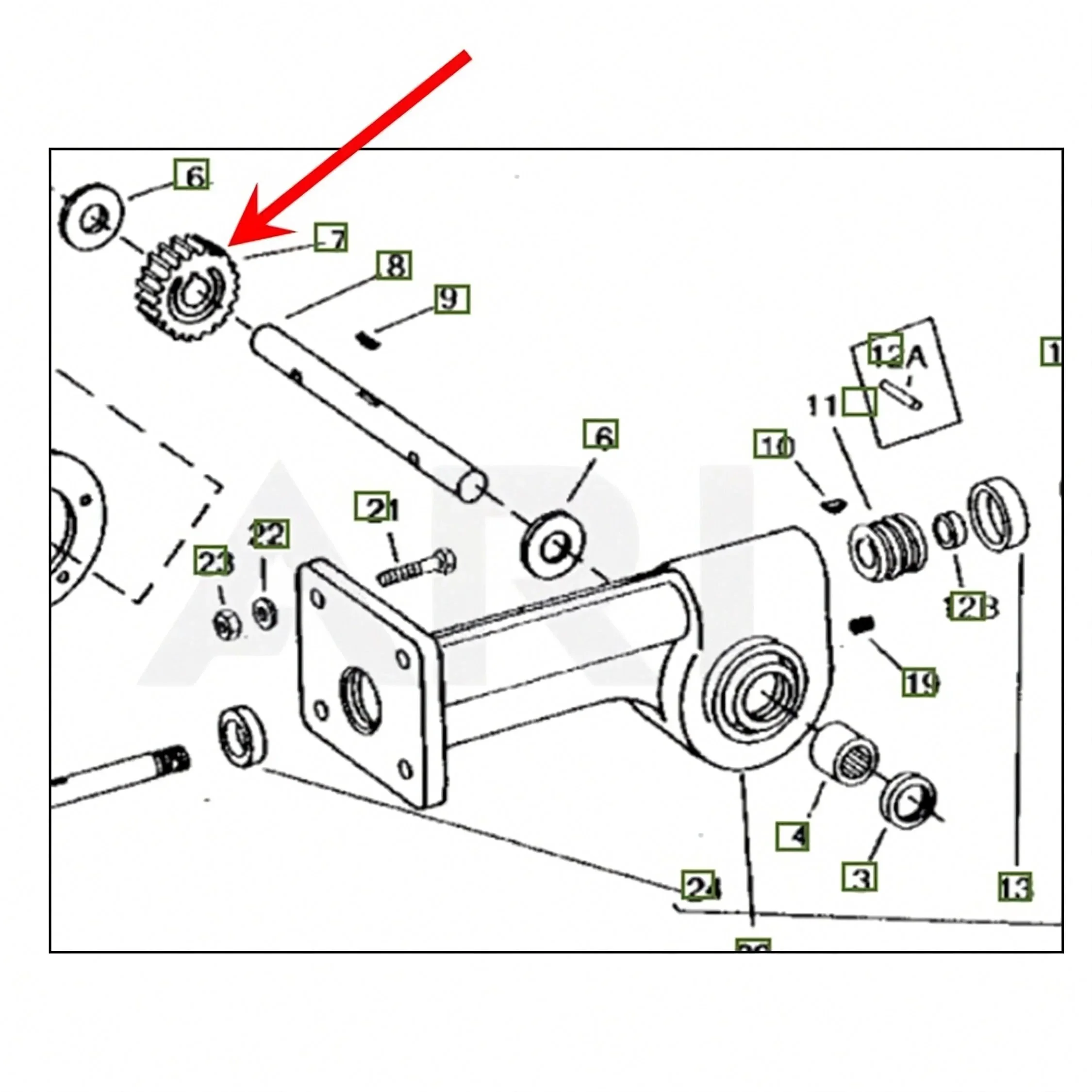 John Deere 324 524 624 Tiller Worm Bronze Gear Wheel