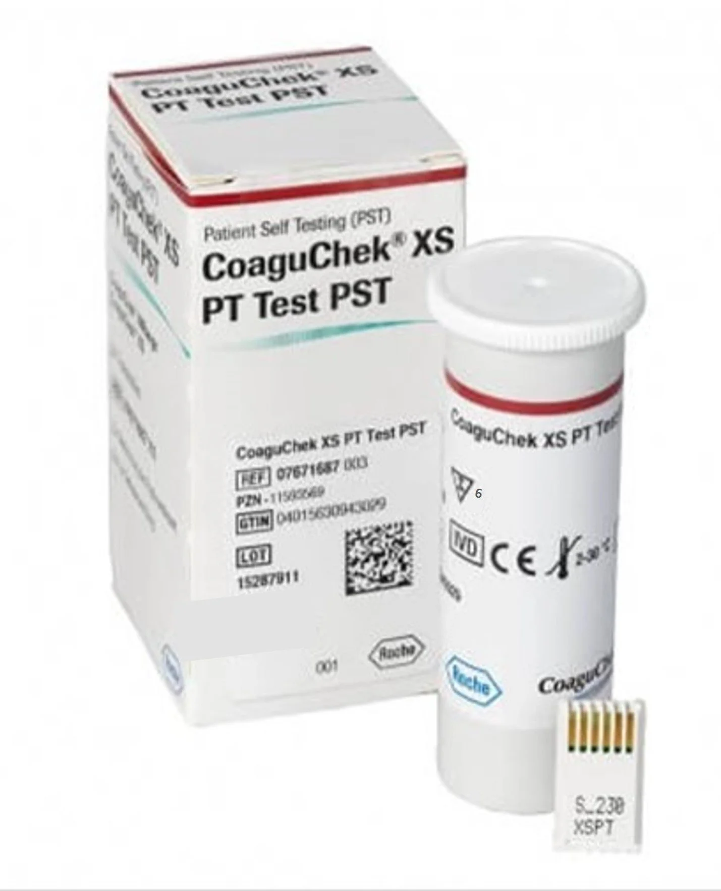 RRoche Coaguchek XS PT Test PST Test Strips 6/Box & Code Chip