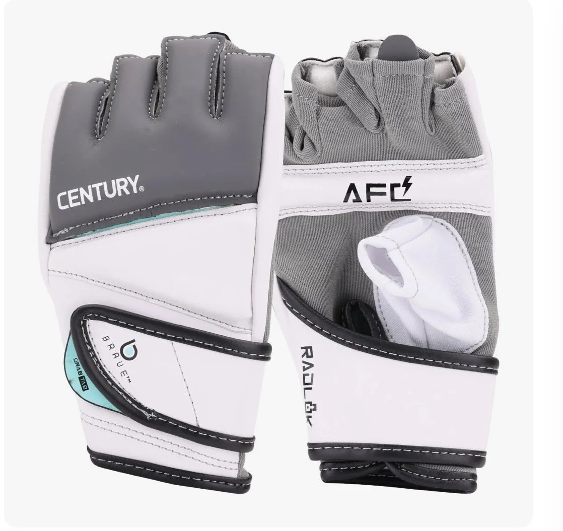 BRAVE WOMEN'S GRIP BAR BAG GLOVES - WHITE/TEAL-Small/Med