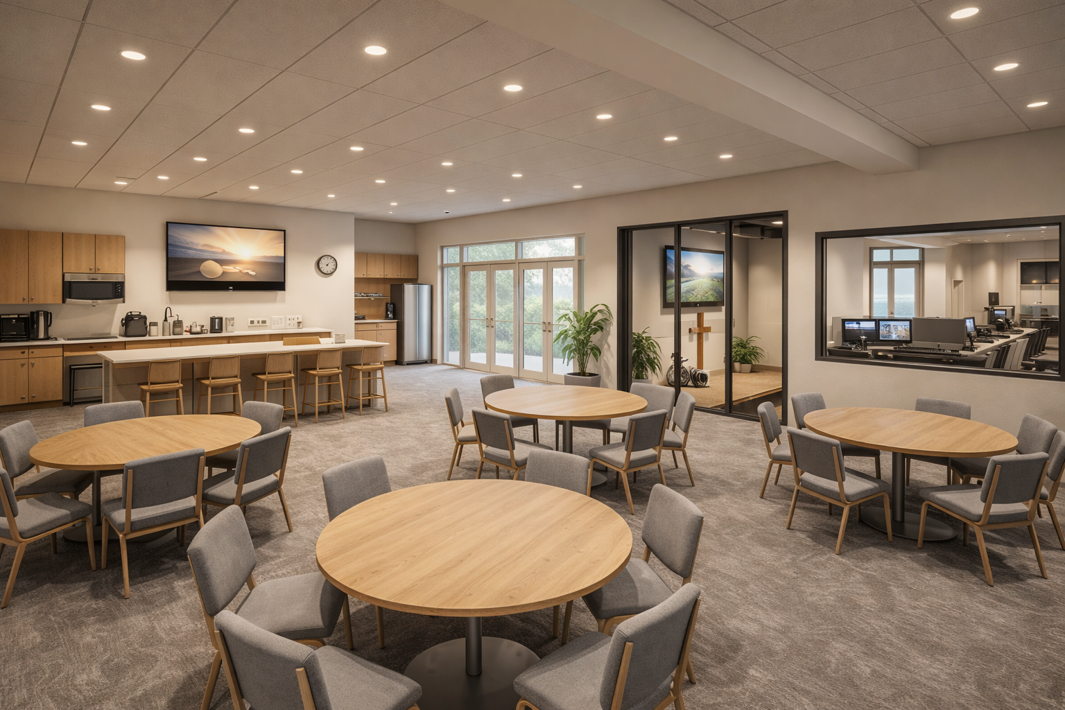 Modern church gathering space interior.png